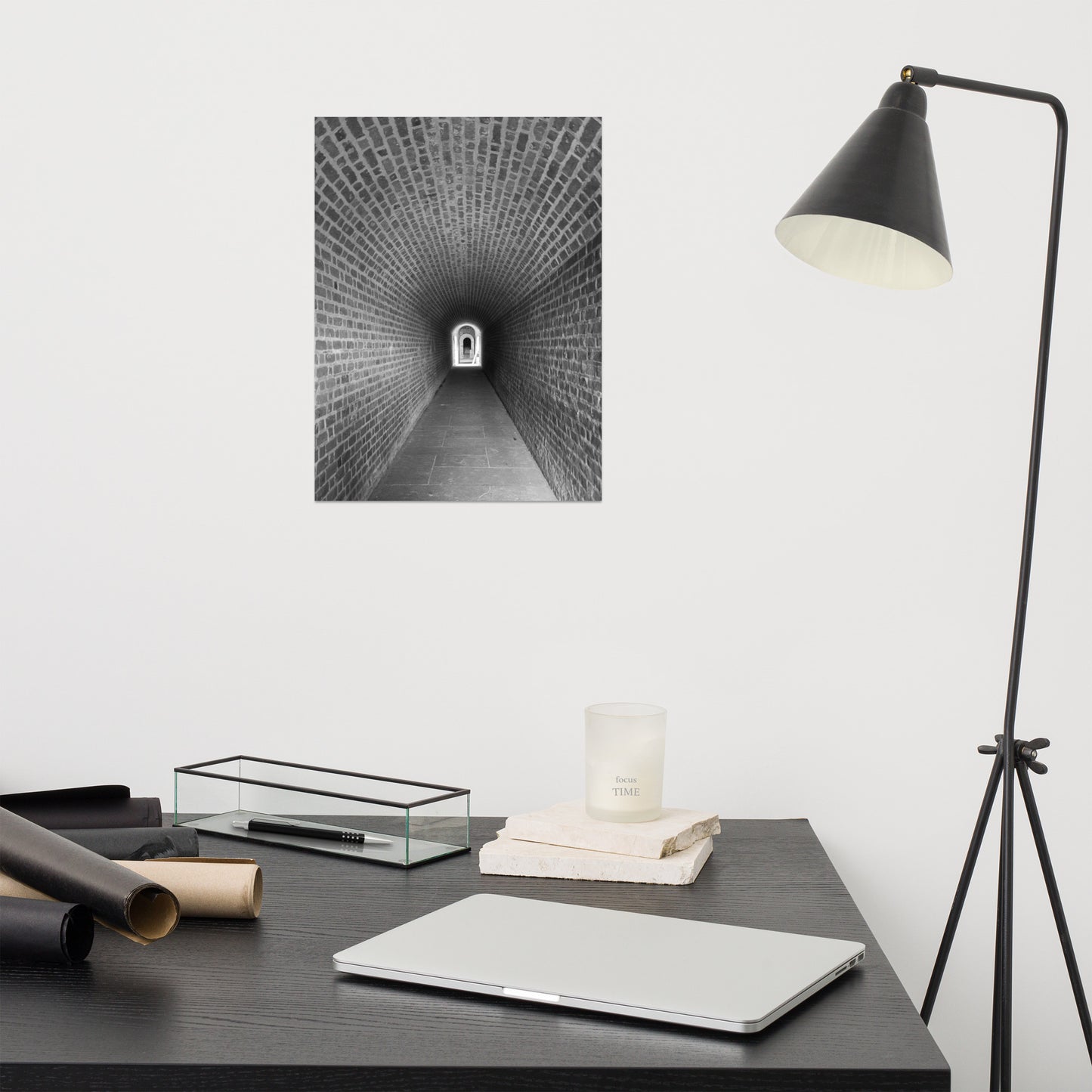 Fort Clinch Tunnel Black and White Photo Loose (Unframed) Wall Art Print