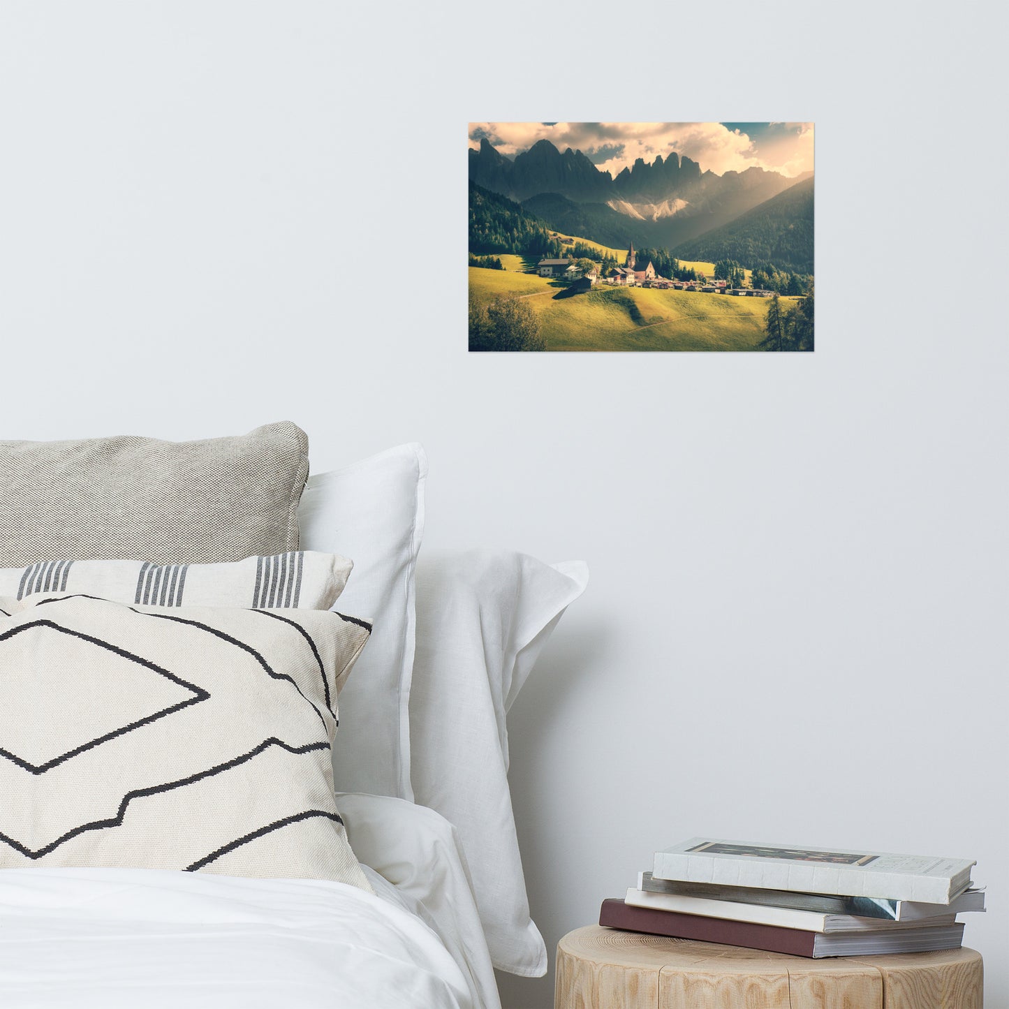 Sun Rays and Santa Maddalena Landscape Photo Loose Wall Art Prints