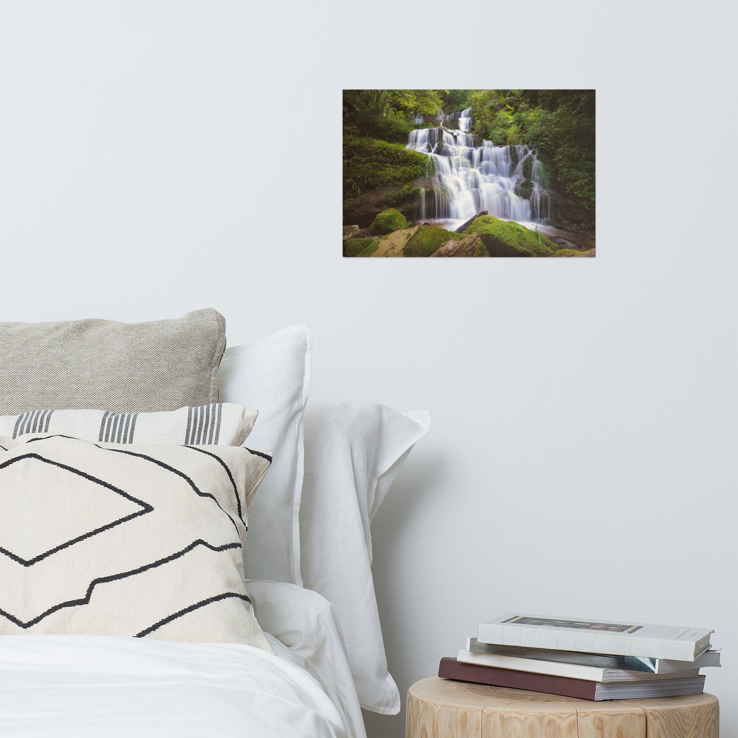 Cascading Water at Mun Daeng Waterfall Landscape Photo Loose Wall Art Prints