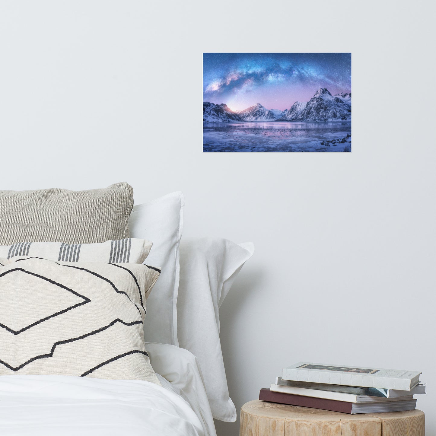 Milky Way Lofoten Islands, Norway Rustic Farmhouse Style Landscape Photo Loose Wall Art Prints