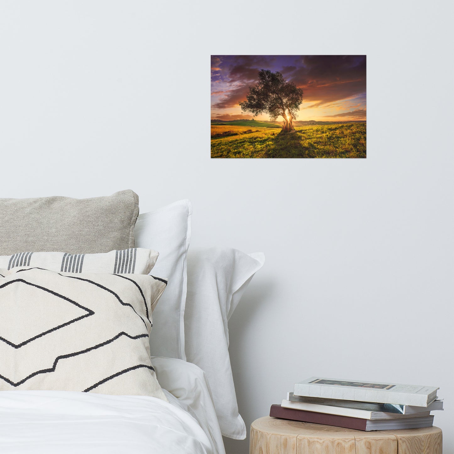 Countryside Olive Tree Sunset Landscape Photo Loose Wall Art Prints