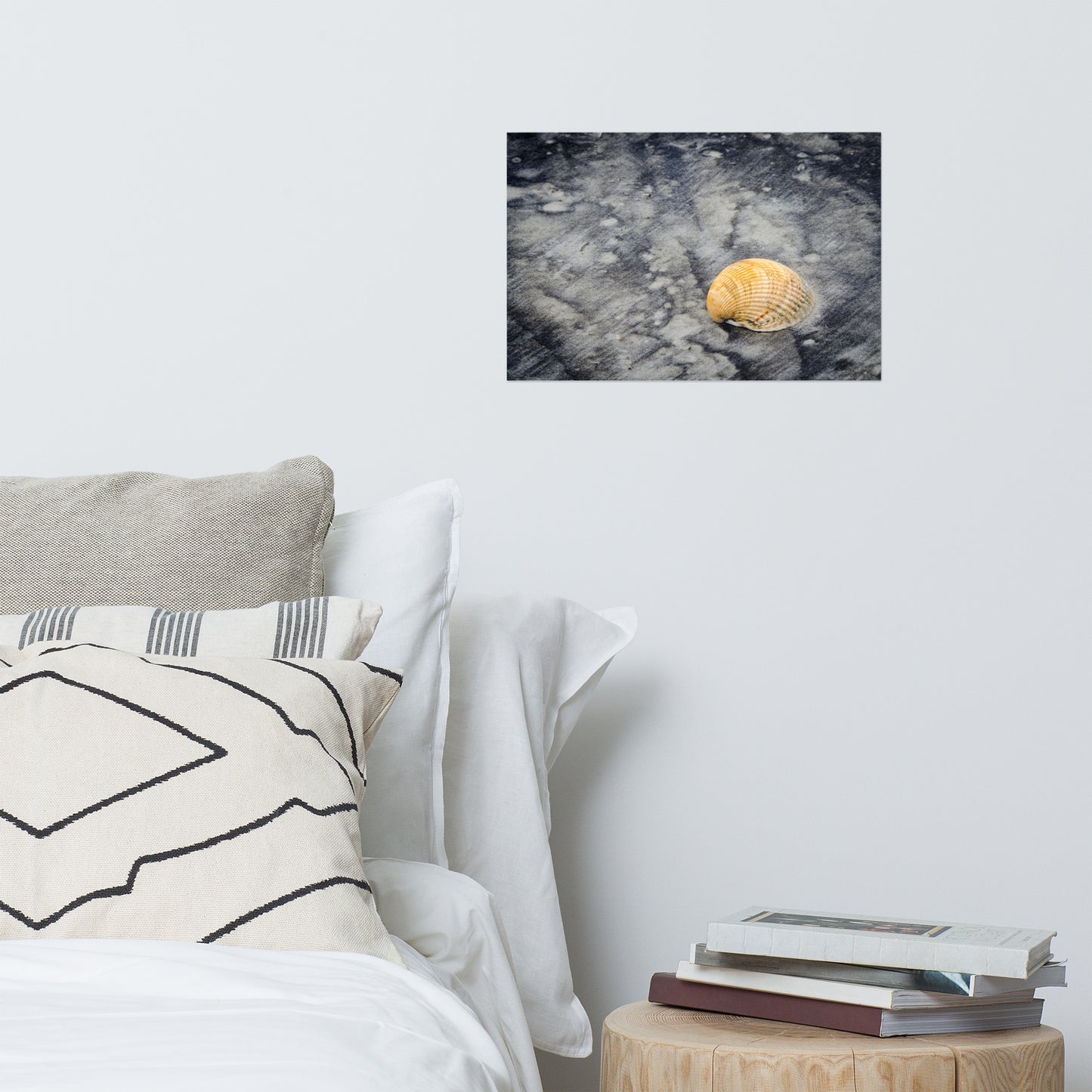 Black Sands and Seashell on the Shore Coastal Nature Photo Loose Unframed Wall Art Prints