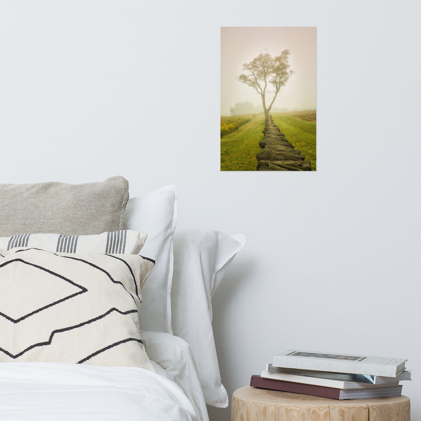 Calming Morning Rustic Farmhouse Style Landscape Photo Loose Wall Art Print