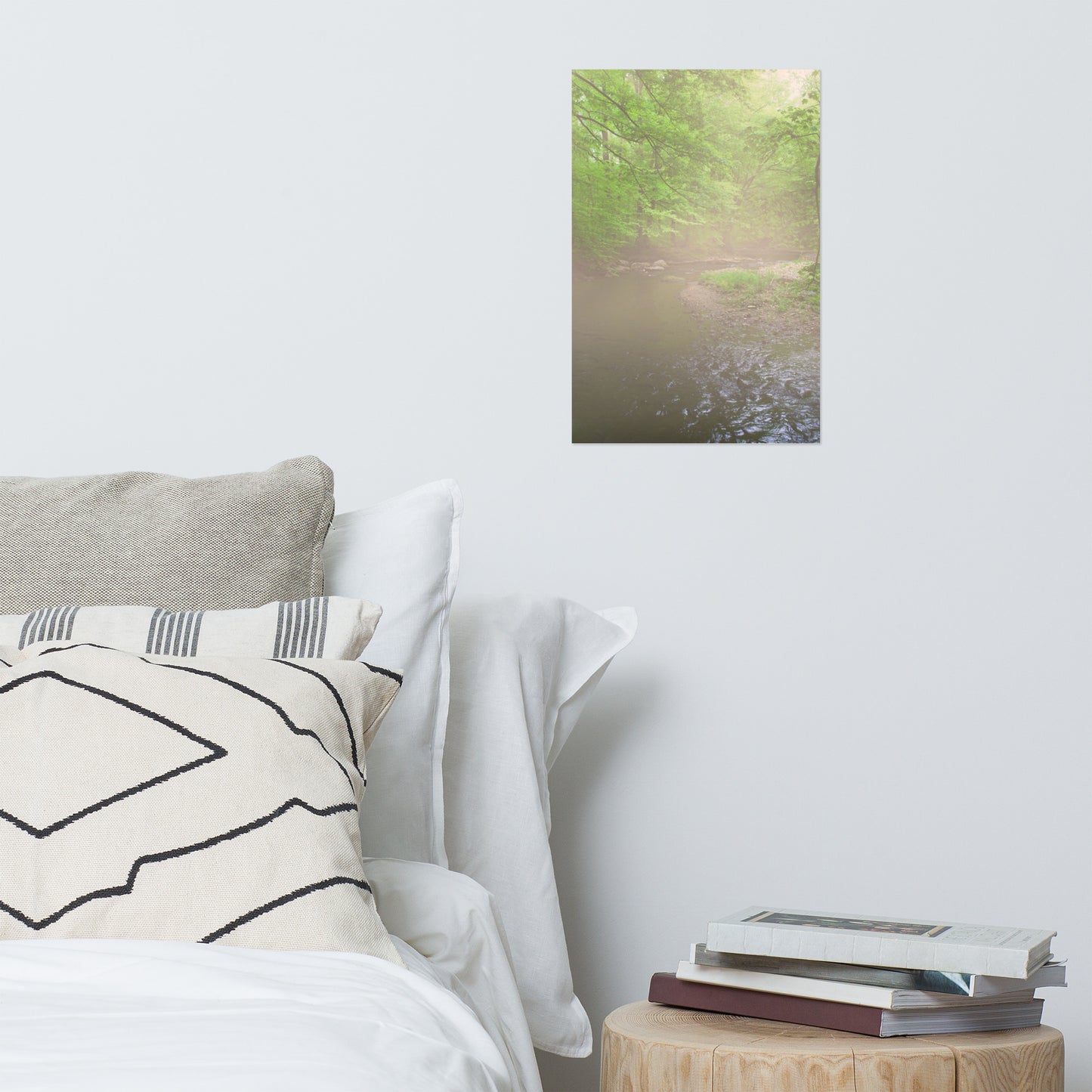 Early Morning Fog on the River Rustic Landscape Photo Loose Wall Art Print