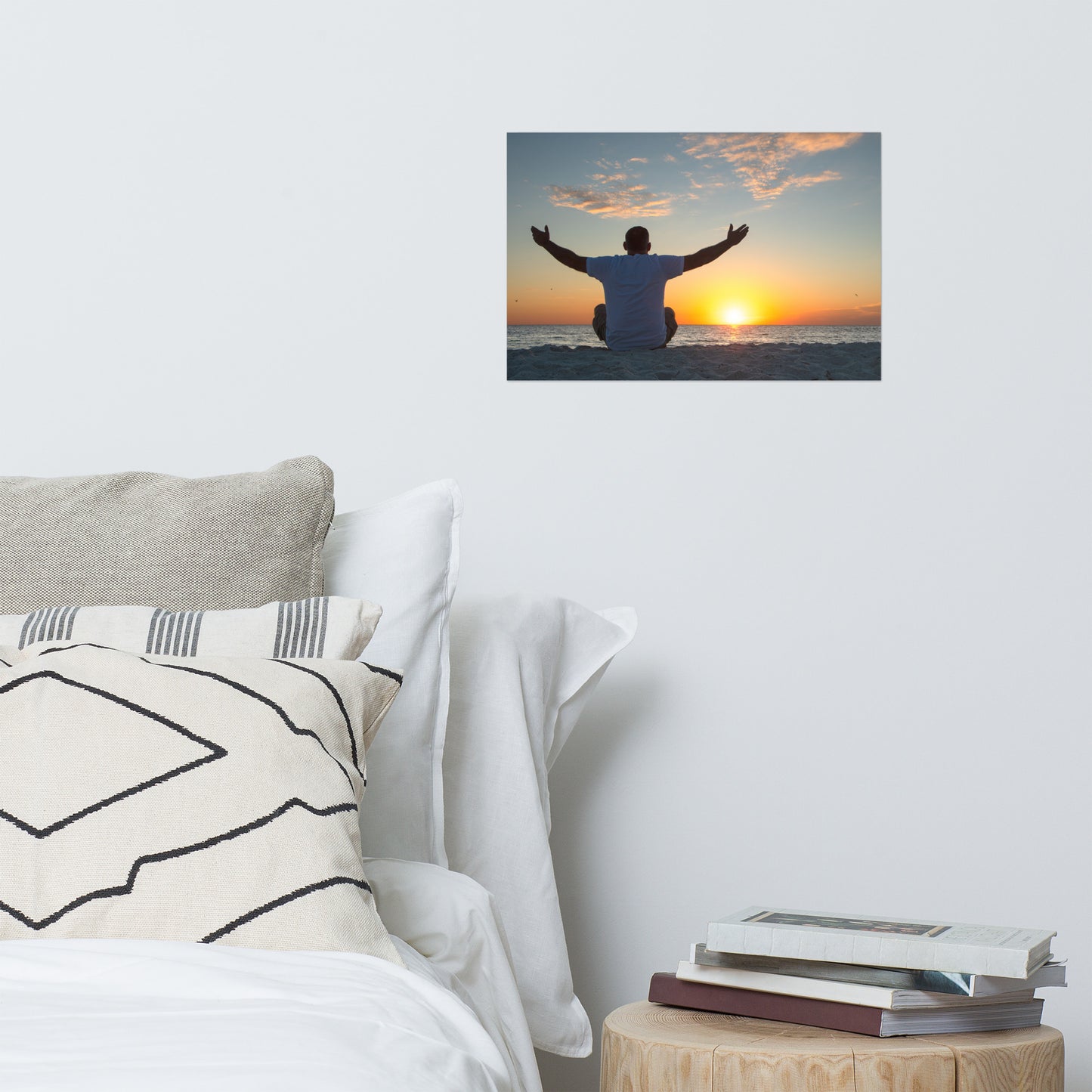 Embrace The Light Sunset Coastal Landscape Photo Paper Poster
