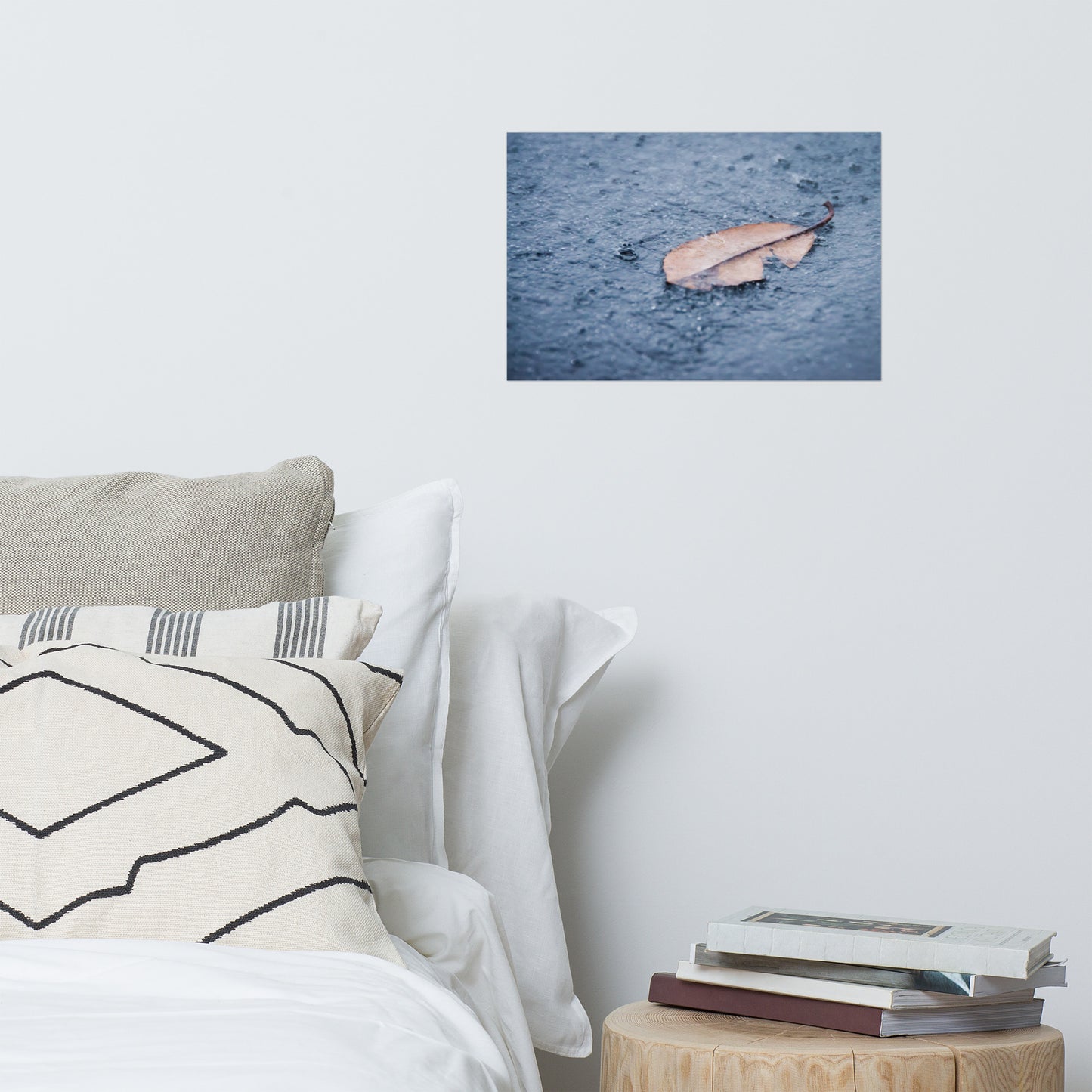 Fallen Leaf in The Rain Color Farmhouse Style Botanical Nature Photo Loose Unframed Wall Art Prints