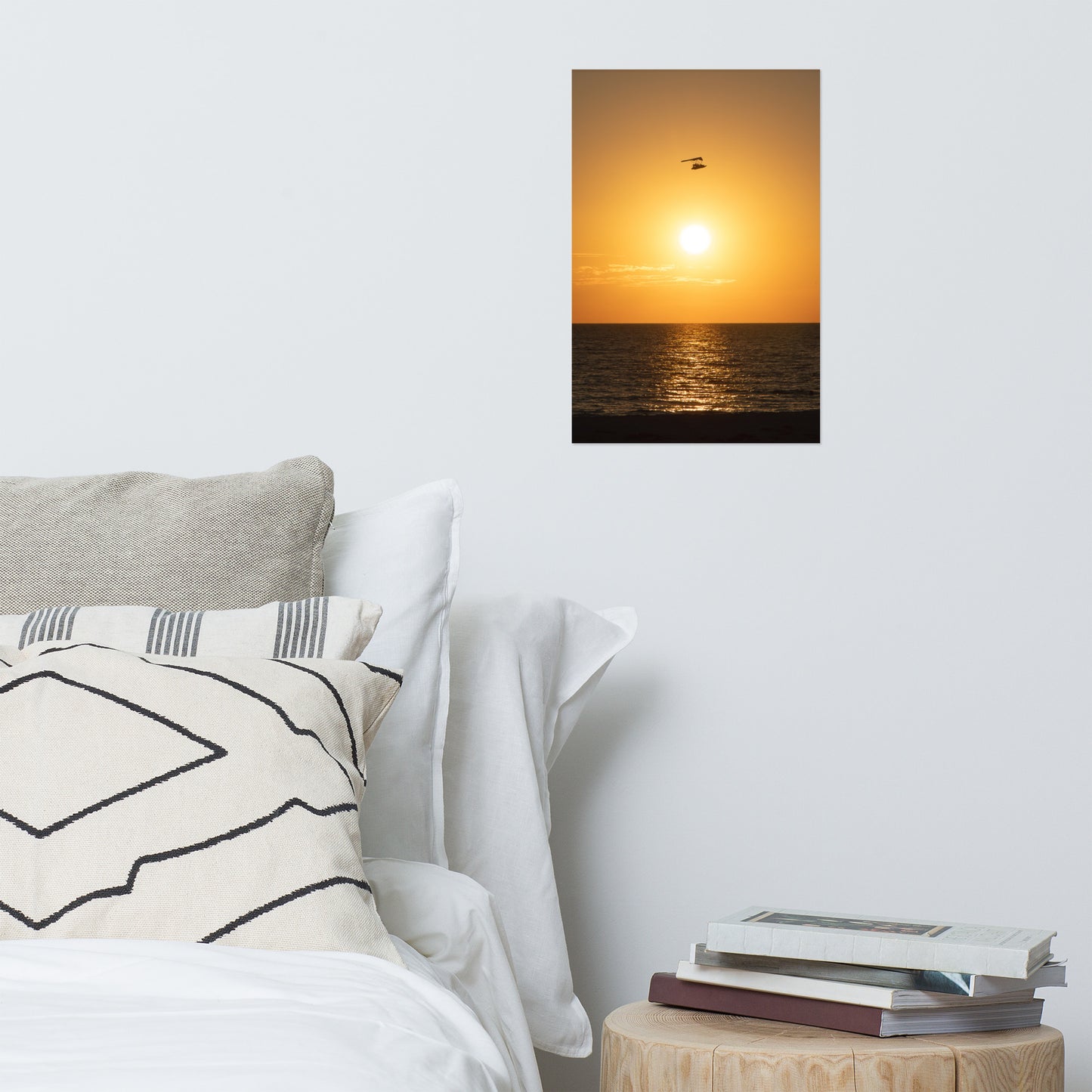 Flying High at Sunset Coastal Landscape Photo Paper Poster