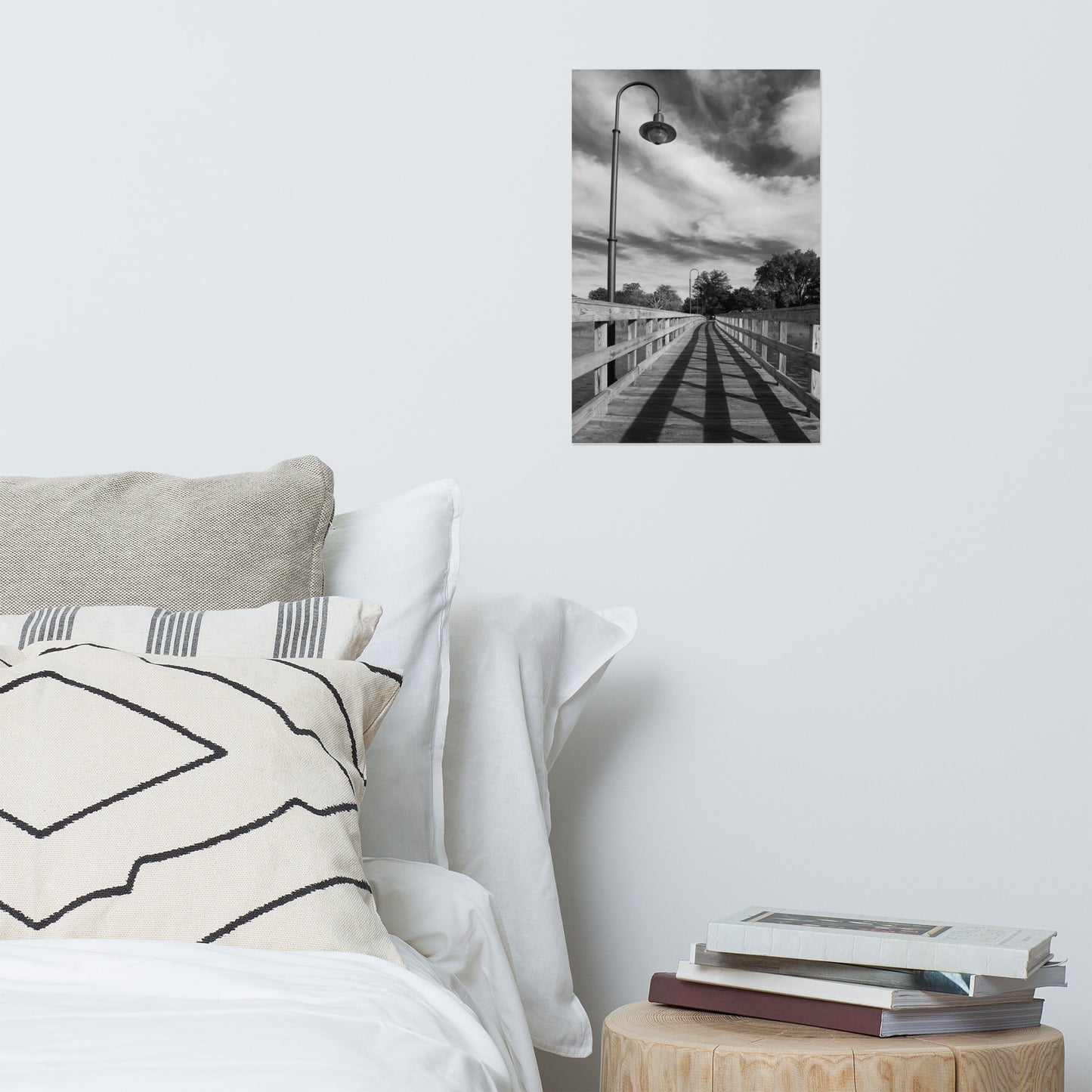 Follow the Lines Black and White Landscape Photo Loose Wall Art Print