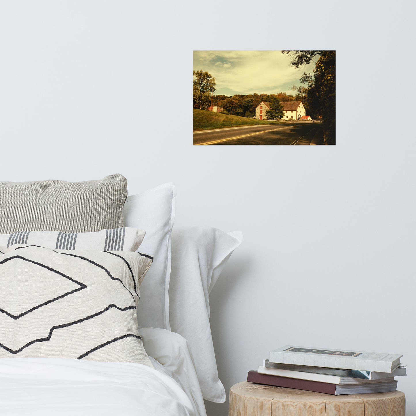 Greenbank Mill Summer Colorized Rustic Architectural Farmhouse Style Landscape Photo Loose Wall Art Prints