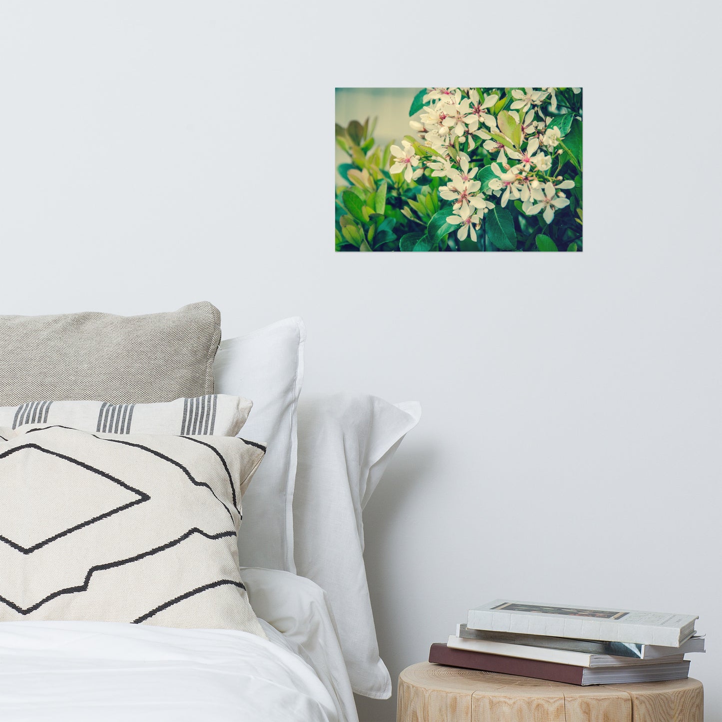 Indian Hawthorn Shrub in Bloom Colorized Floral Nature Photo Loose Unframed Wall Art Prints