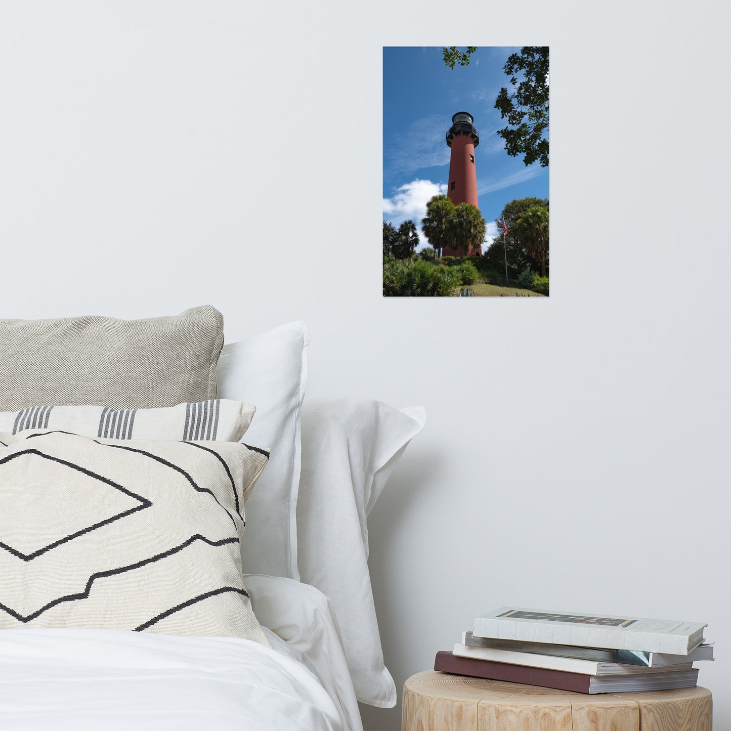 Jupiter Lighthouse 2 Color Coastal Architectural Landscape Photo Loose Wall Art Print