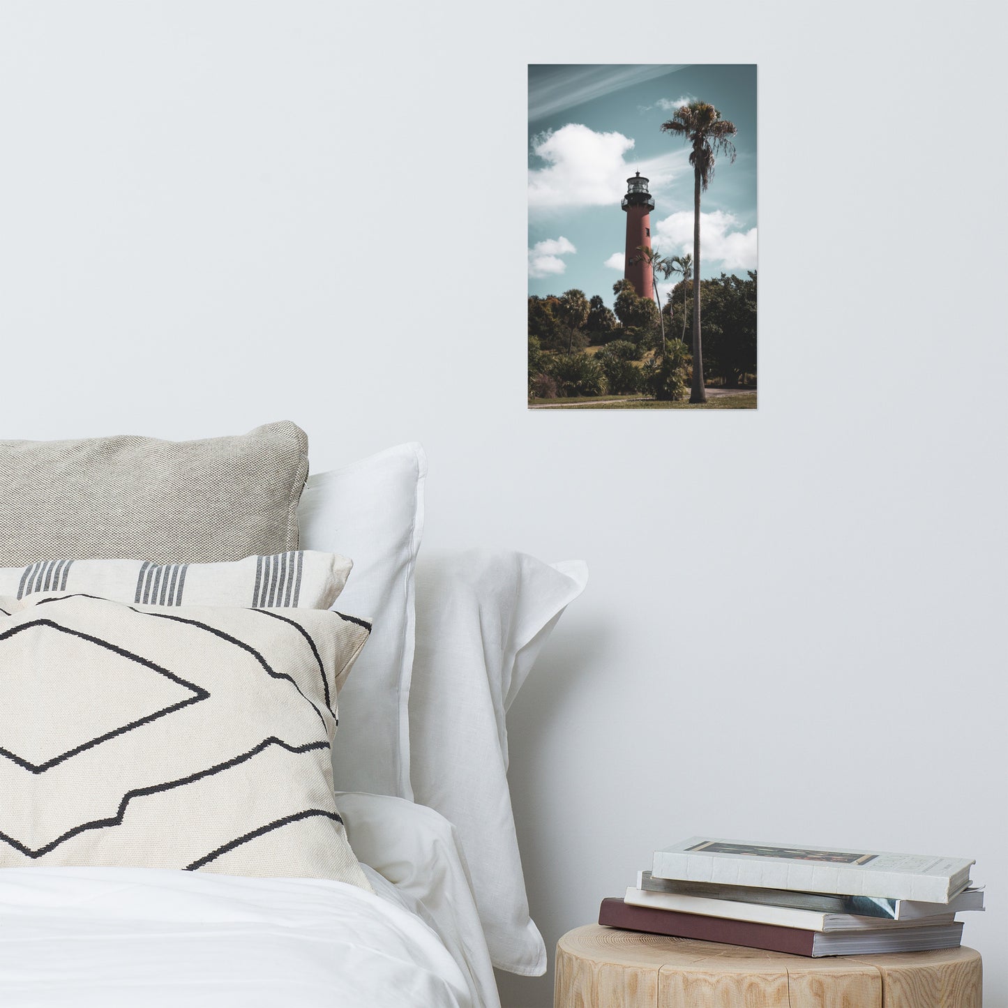 Jupiter Lighthouse Colorized Coastal Architectural Landscape Photo Loose Art print