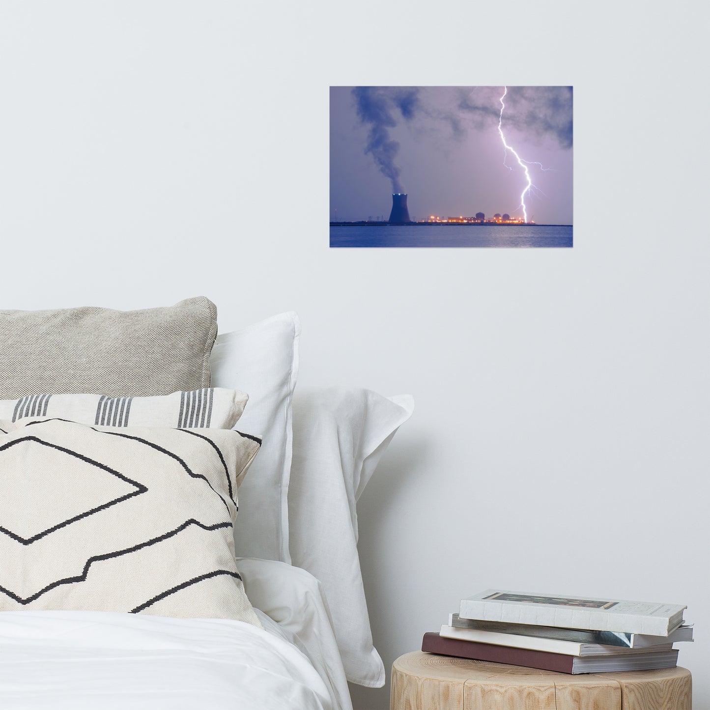 Lightning And Salem Power Plant 2 Urban Landscape Loose Unframed Wall Art Prints