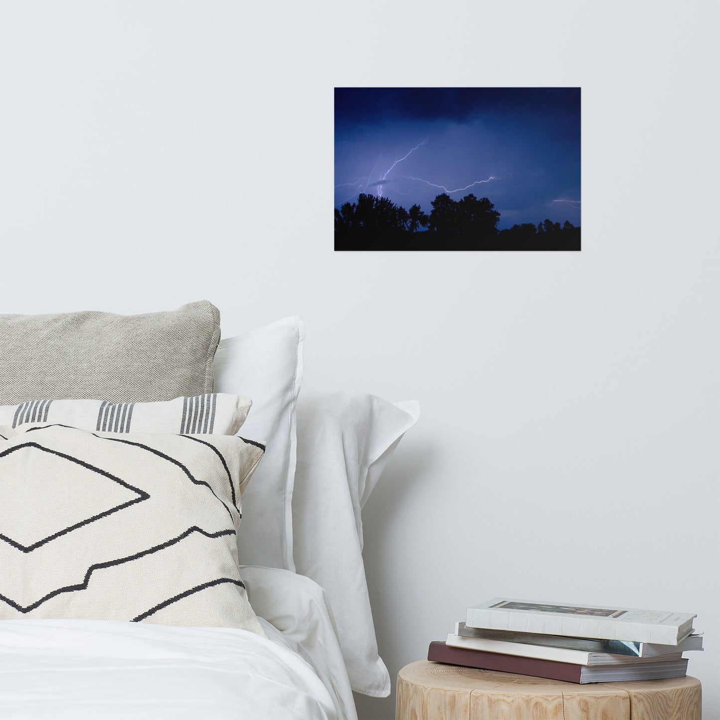 Lightning Over The Valley Rustic Farmhouse Style Nature Landscape Photo Loose Unframed Wall Art Prints