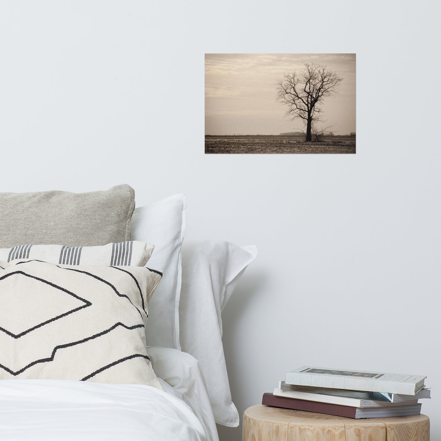 Lonely Tree Rustic Farmhouse Style Abstract Landscape Photo Loose Wall Art Prints