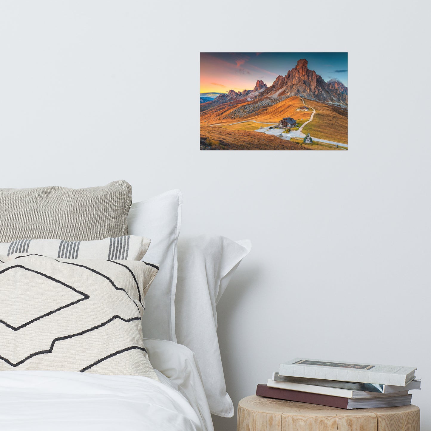 Majestic Sunset and Alpine Mountain Pass Rustic Farmhouse Style Landscape Photo Loose Wall Art Prints