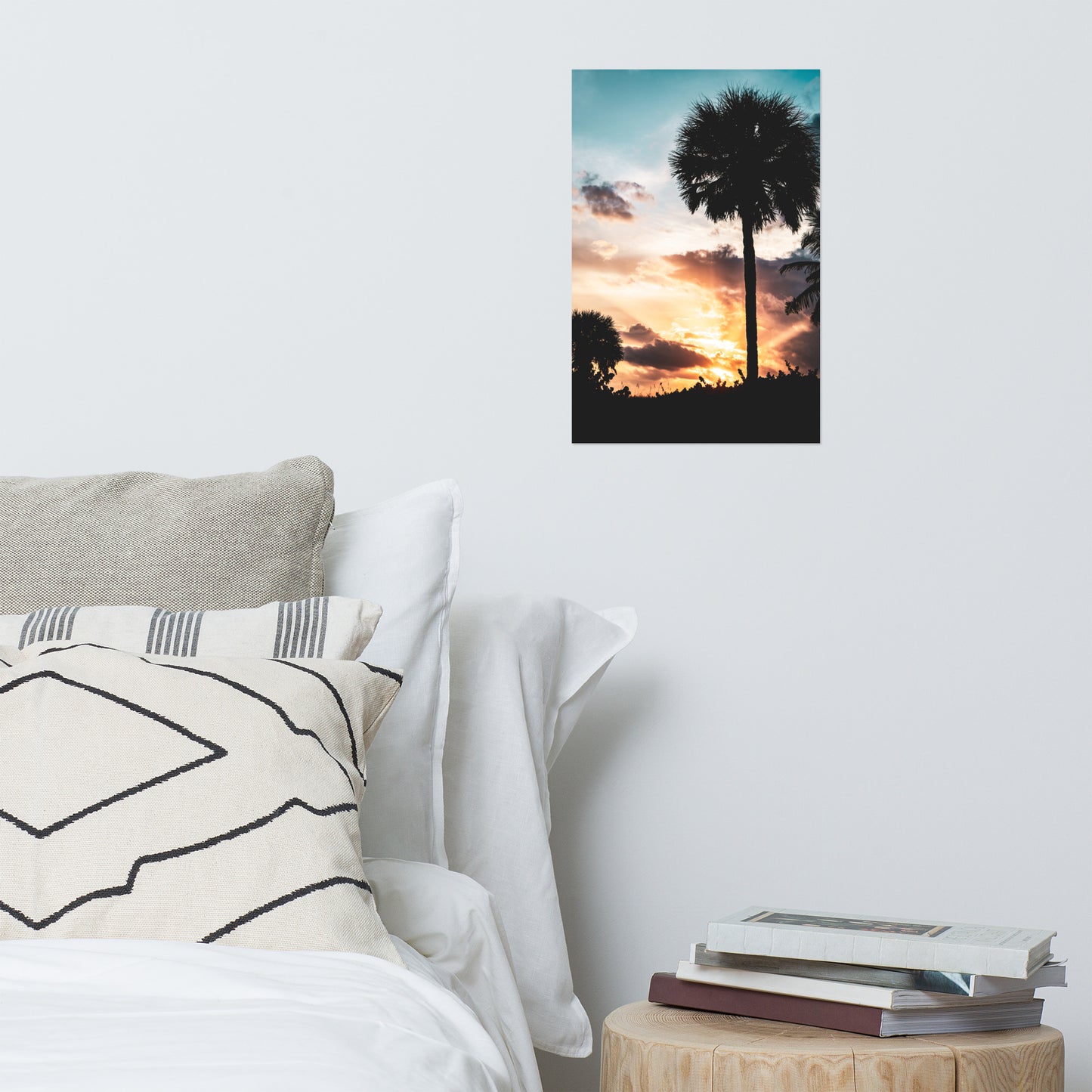 Palm Tree Silhouettes and Sunset Botanical Nature Photo Loose Unframed Wall Art Prints