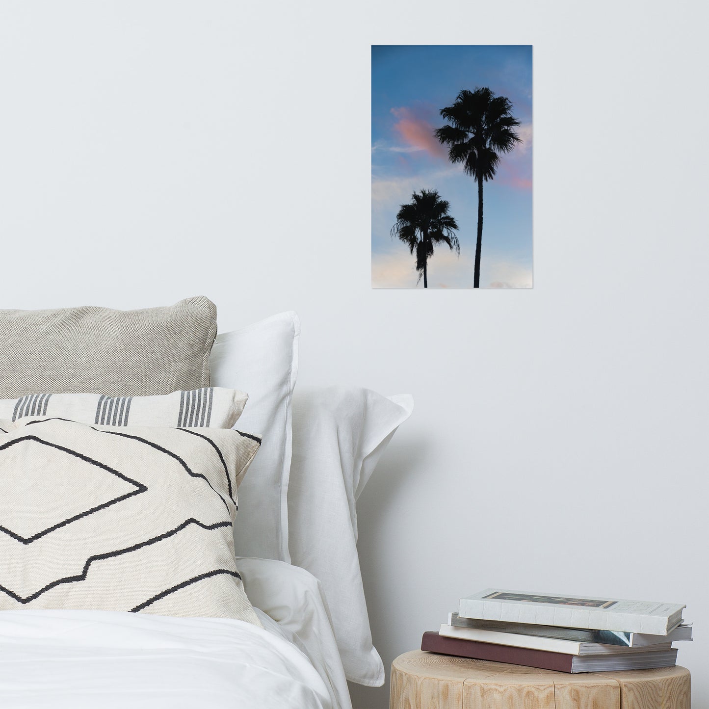 Palm Tree Silhouettes on Blue Sky Botanical Nature Photo Loose Unframed Wall Art Prints