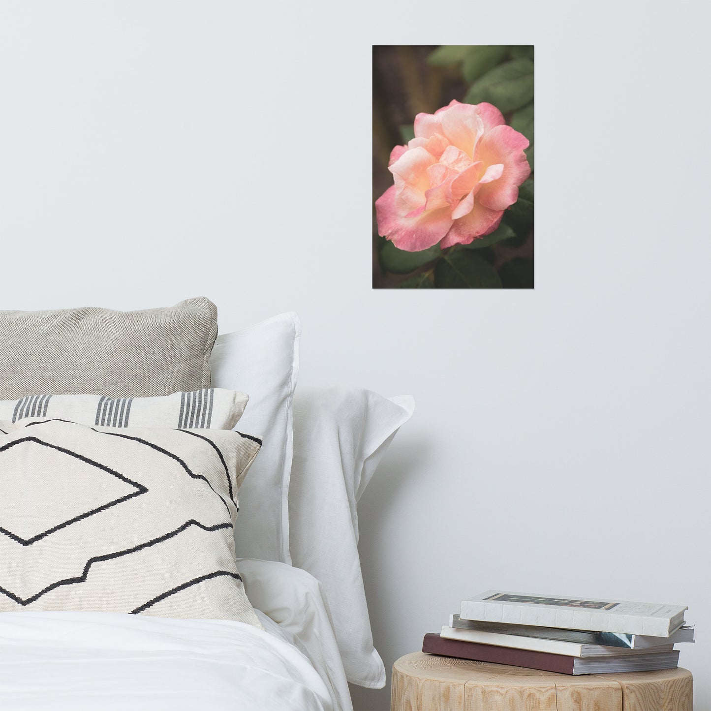 Pink and White Softened Rose Floral Nature Photo Loose Unframed Wall Art Prints