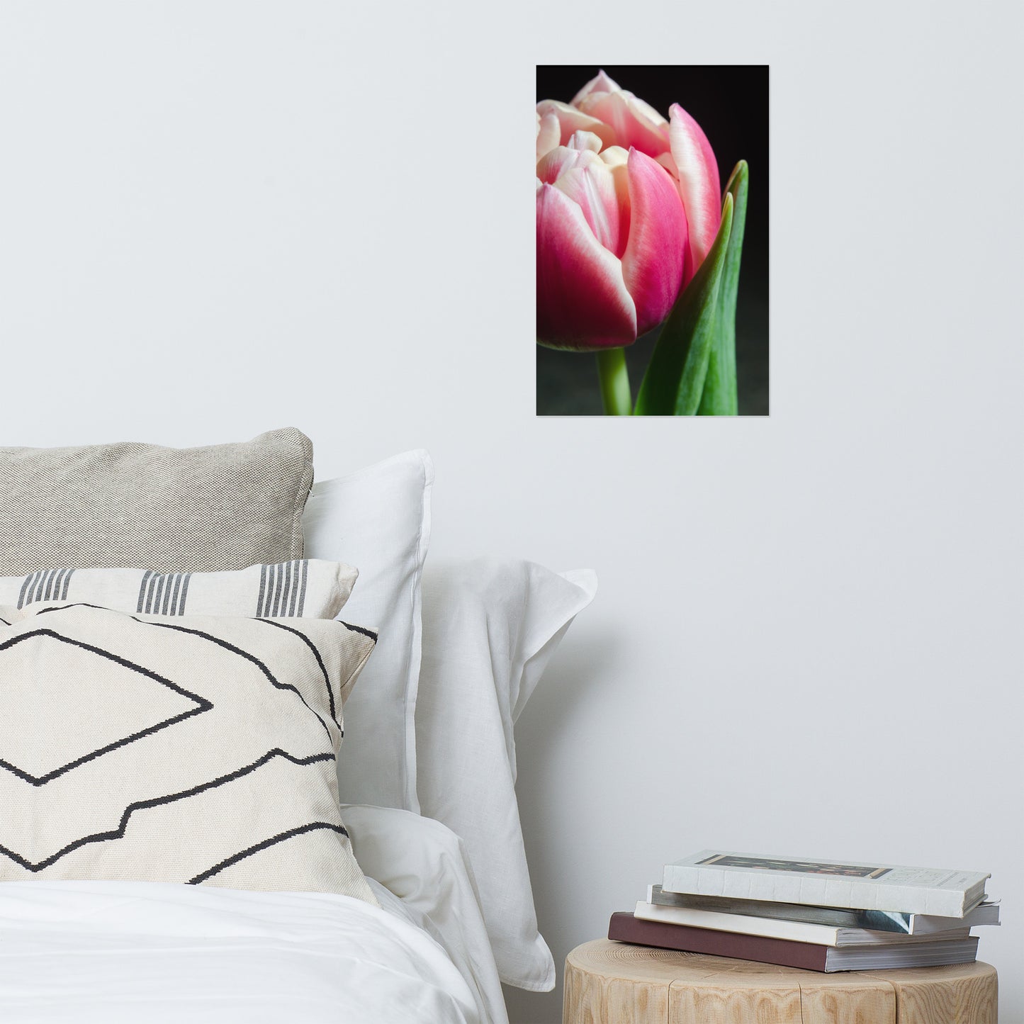 Pink and White Tulip Floral Nature Photo Loose Unframed Wall Art Prints