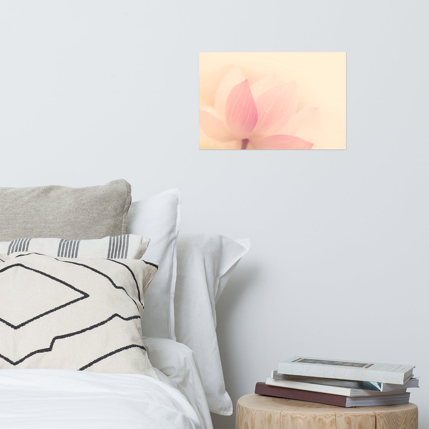 Tranquil Close-up Pink Lotus Petal Floral Nature Photo Loose Flower Wall Art Print