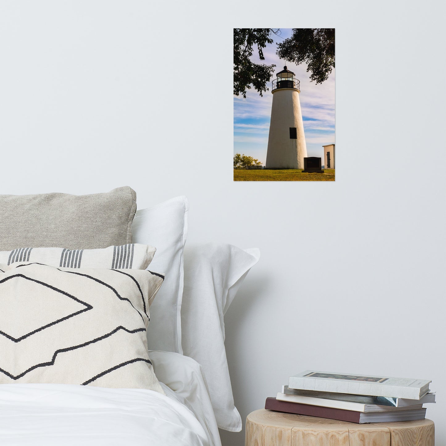 Turkey Point Lighthouse in the Trees Coastal Architectural Landscape Photo Loose Wall Art Print