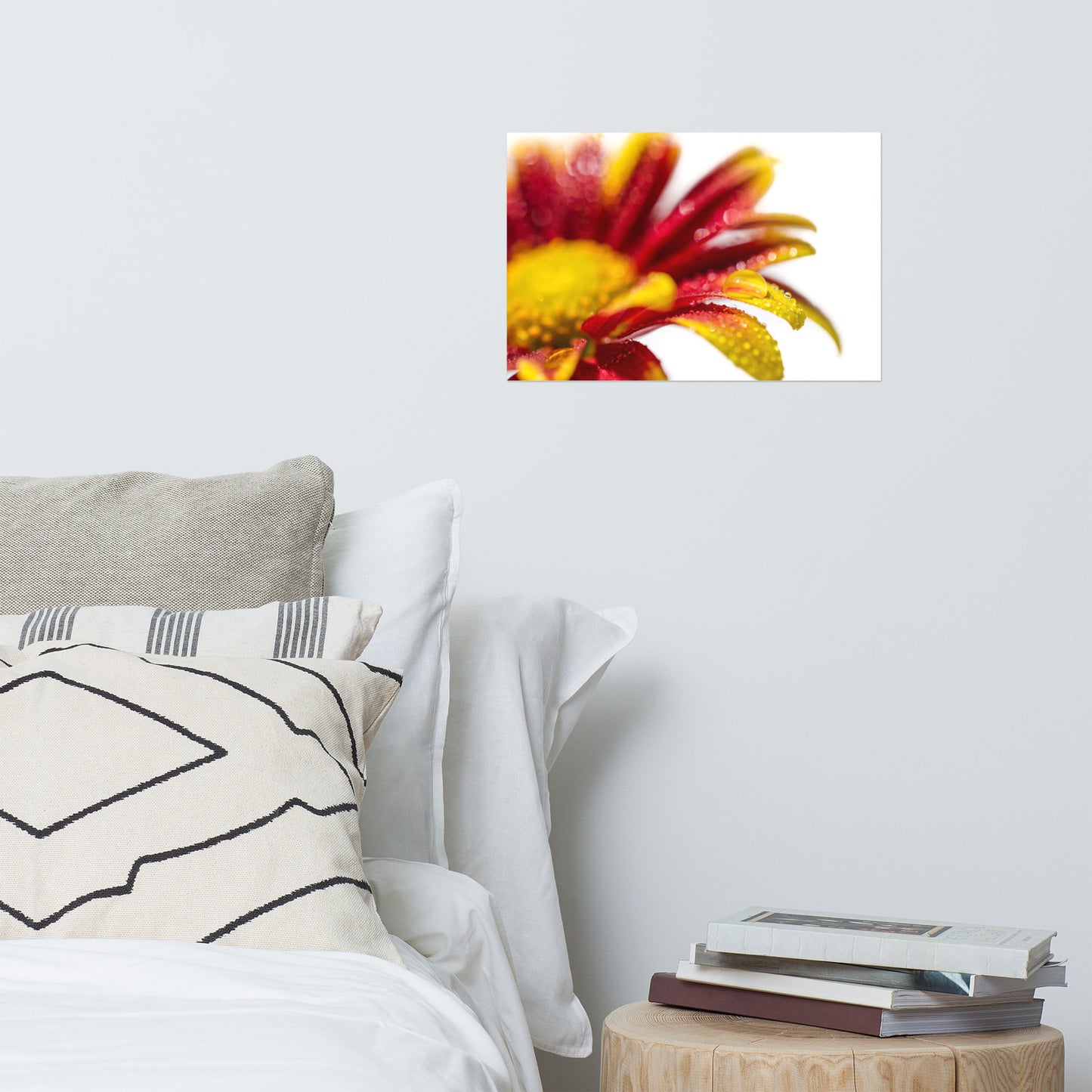 Water Droplets On Mum Petals Floral Nature Photo Loose Unframed Wall Art Prints