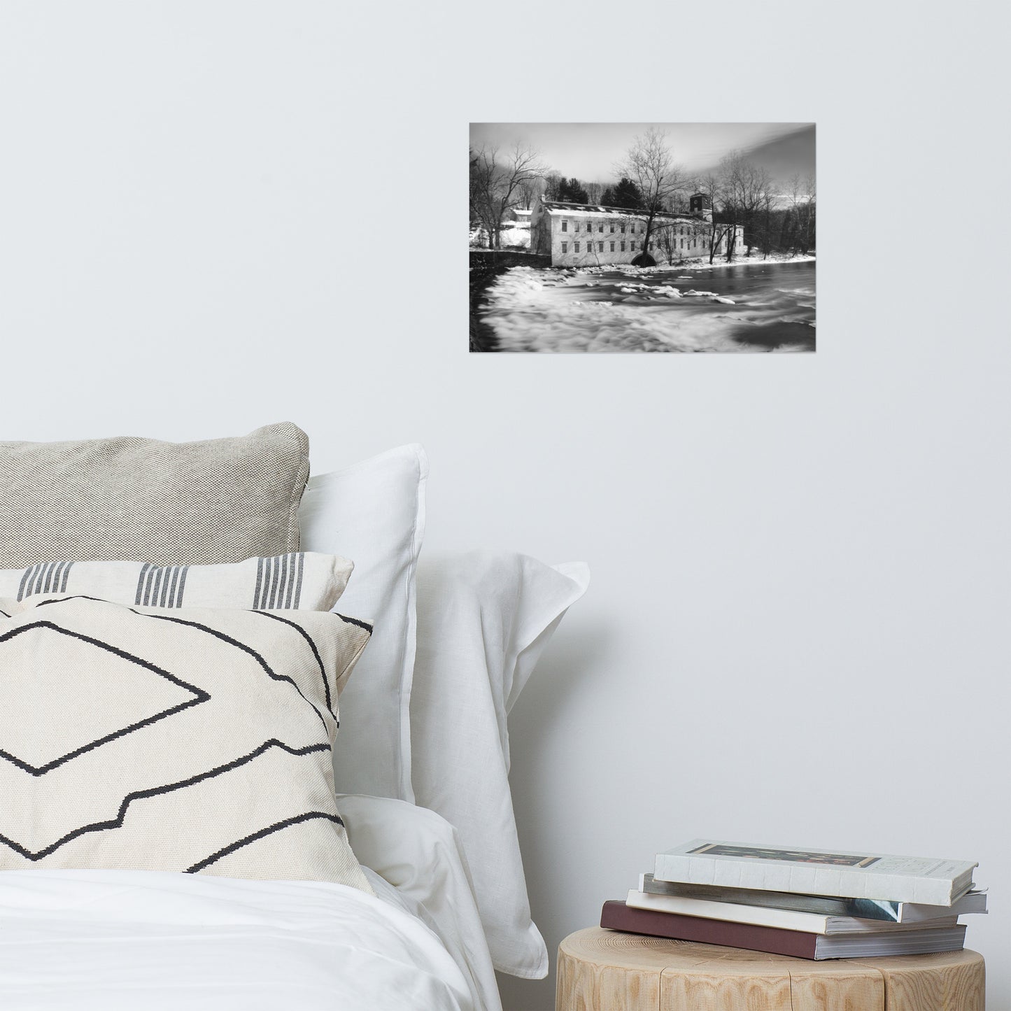 Winter at Powder Mill Rustic Farmhouse Style Architectural Landscape Photo Loose Wall Art Prints
