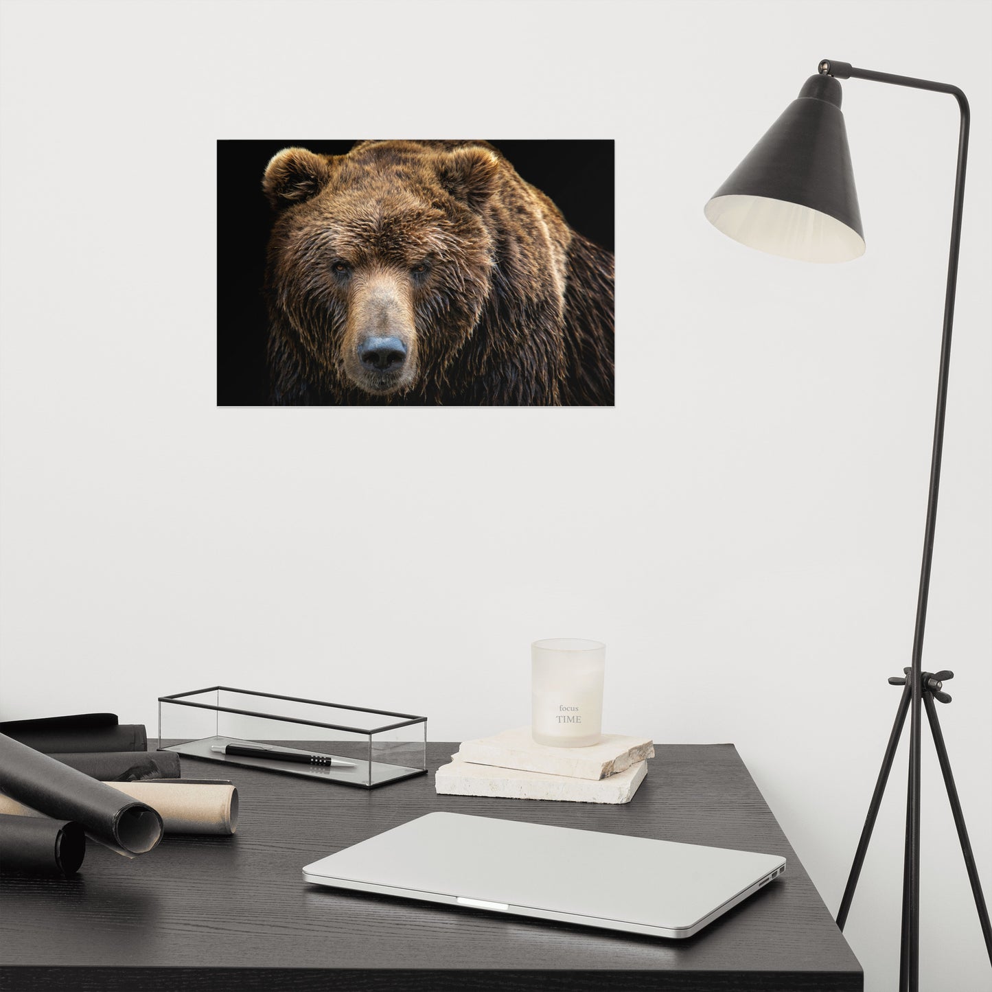 Brown Bear Face Close-up Loose Wall Art Print