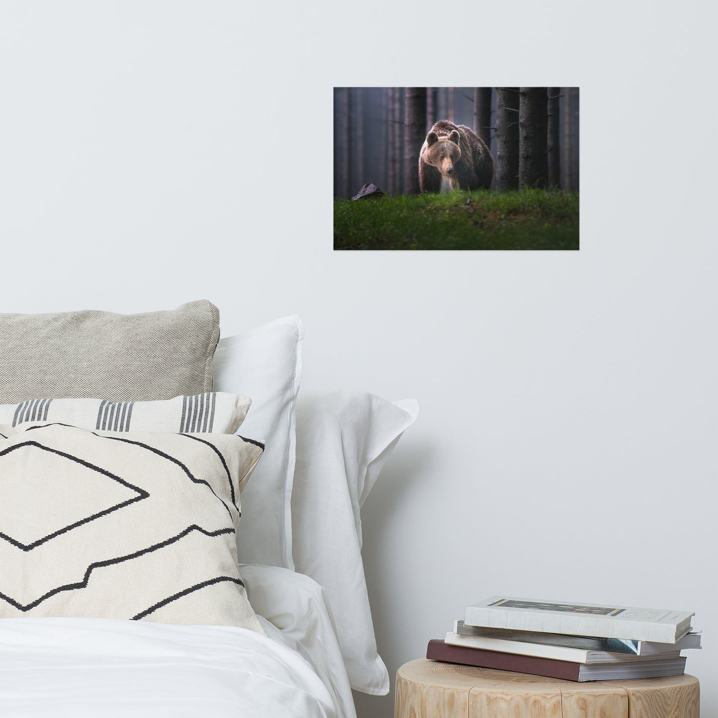 Brown Bear Walking Through Forest Wildlife Photo Loose Wall Art Prints