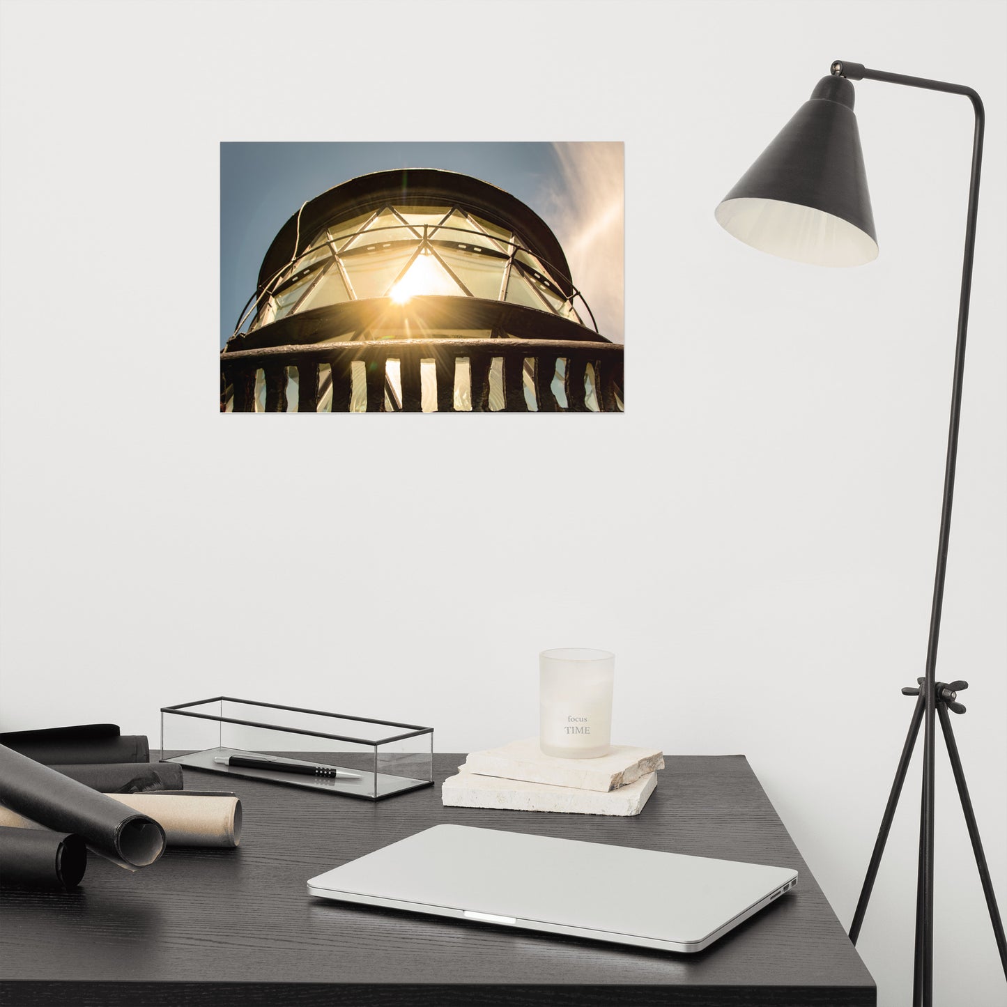 Sun Reflection on Glass Jupiter Lighthouse Unframed Wall Art Print