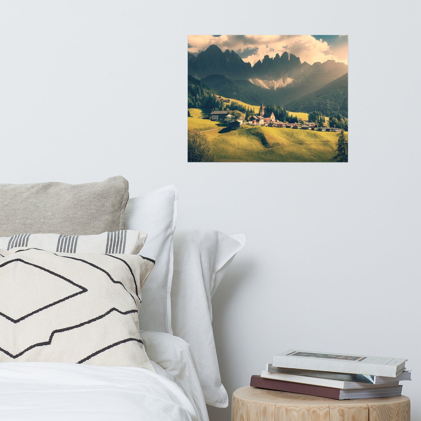 Sun Rays and Santa Maddalena Landscape Photo Loose Wall Art Prints