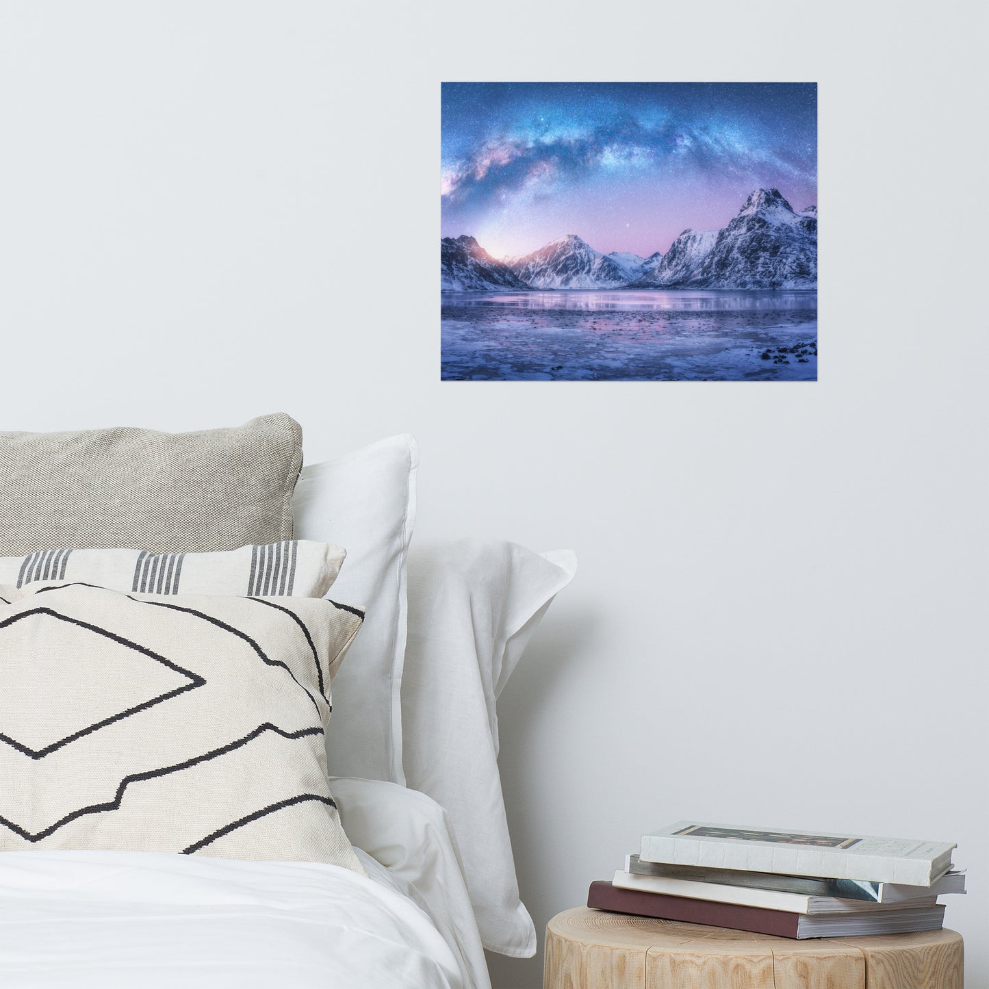 Milky Way Lofoten Islands, Norway Rustic Farmhouse Style Landscape Photo Loose Wall Art Prints