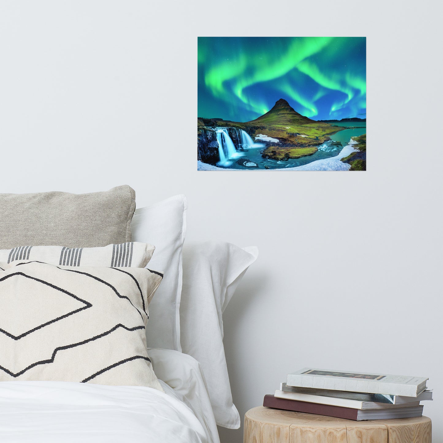 Winter Mountain Northern Lights Night Landscape Photo Loose Wall Art Prints