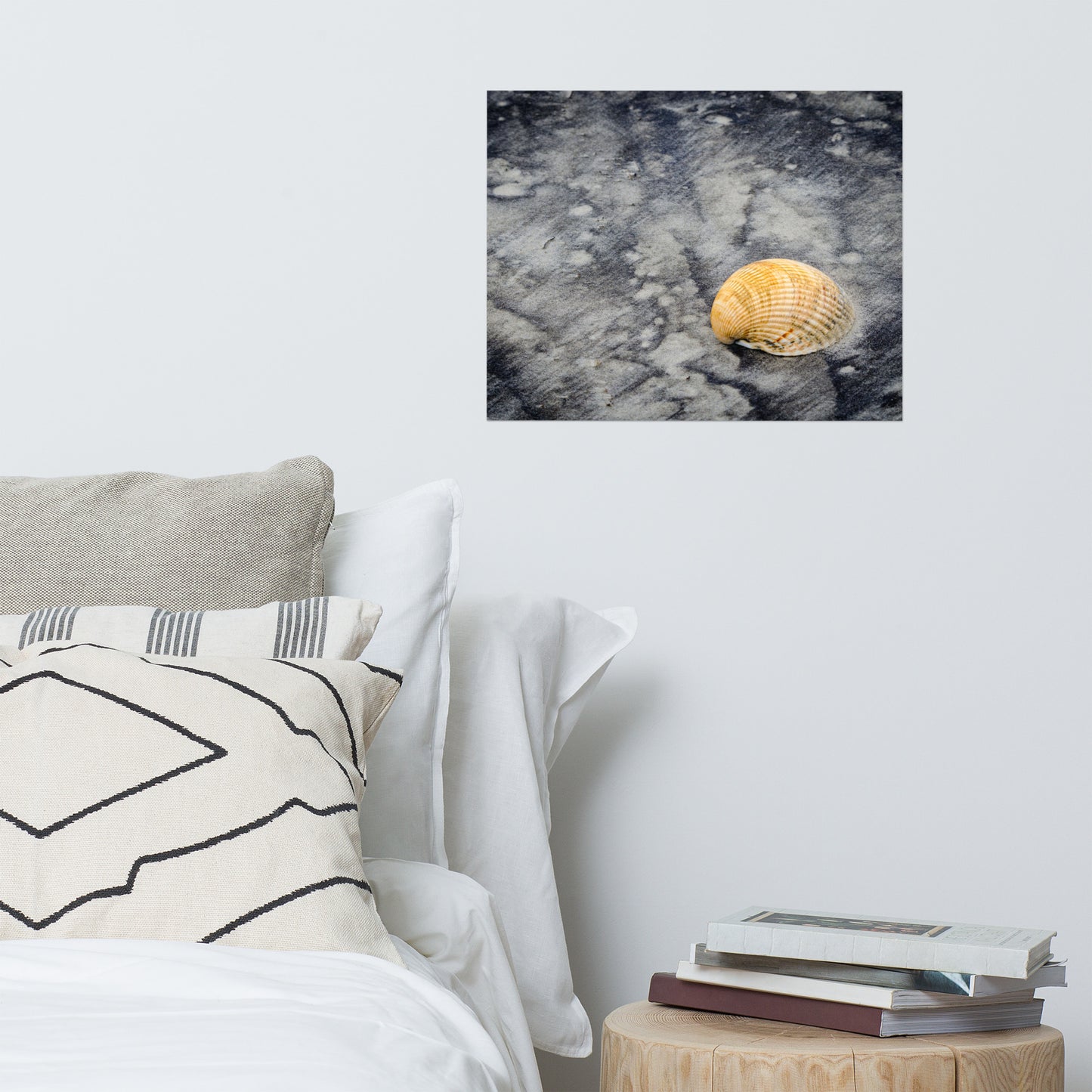 Black Sands and Seashell on the Shore Coastal Nature Photo Loose Unframed Wall Art Prints