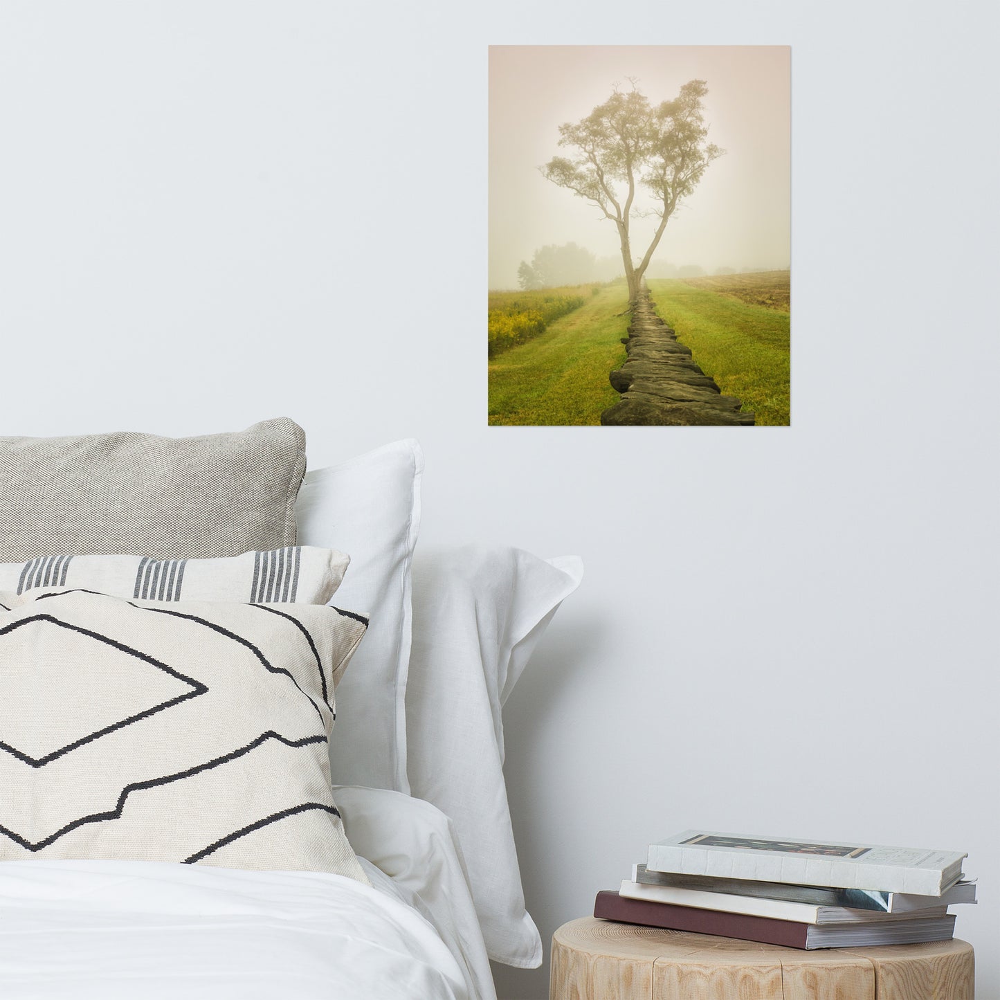 Calming Morning Rustic Farmhouse Style Landscape Photo Loose Wall Art Print