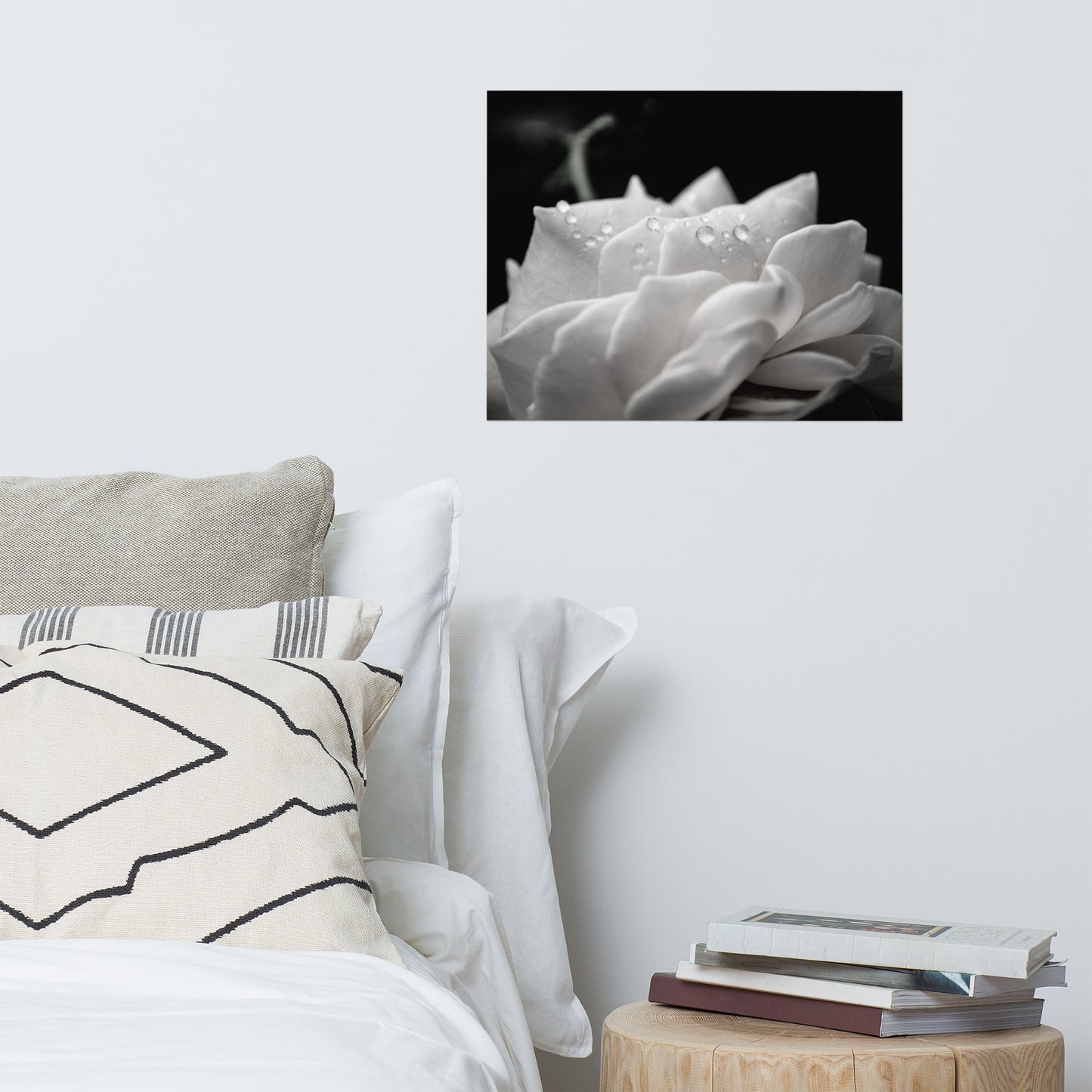 Delicate Rose Black and White Floral Nature Photo Loose Unframed Wall Art Prints