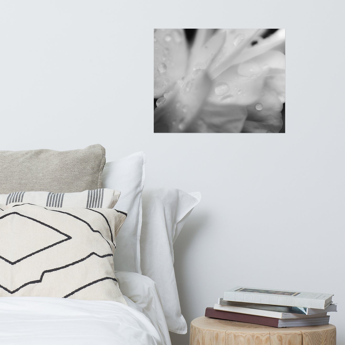 Delicate Rose Petals Black and White Floral Nature Photo Loose Unframed Wall Art Prints