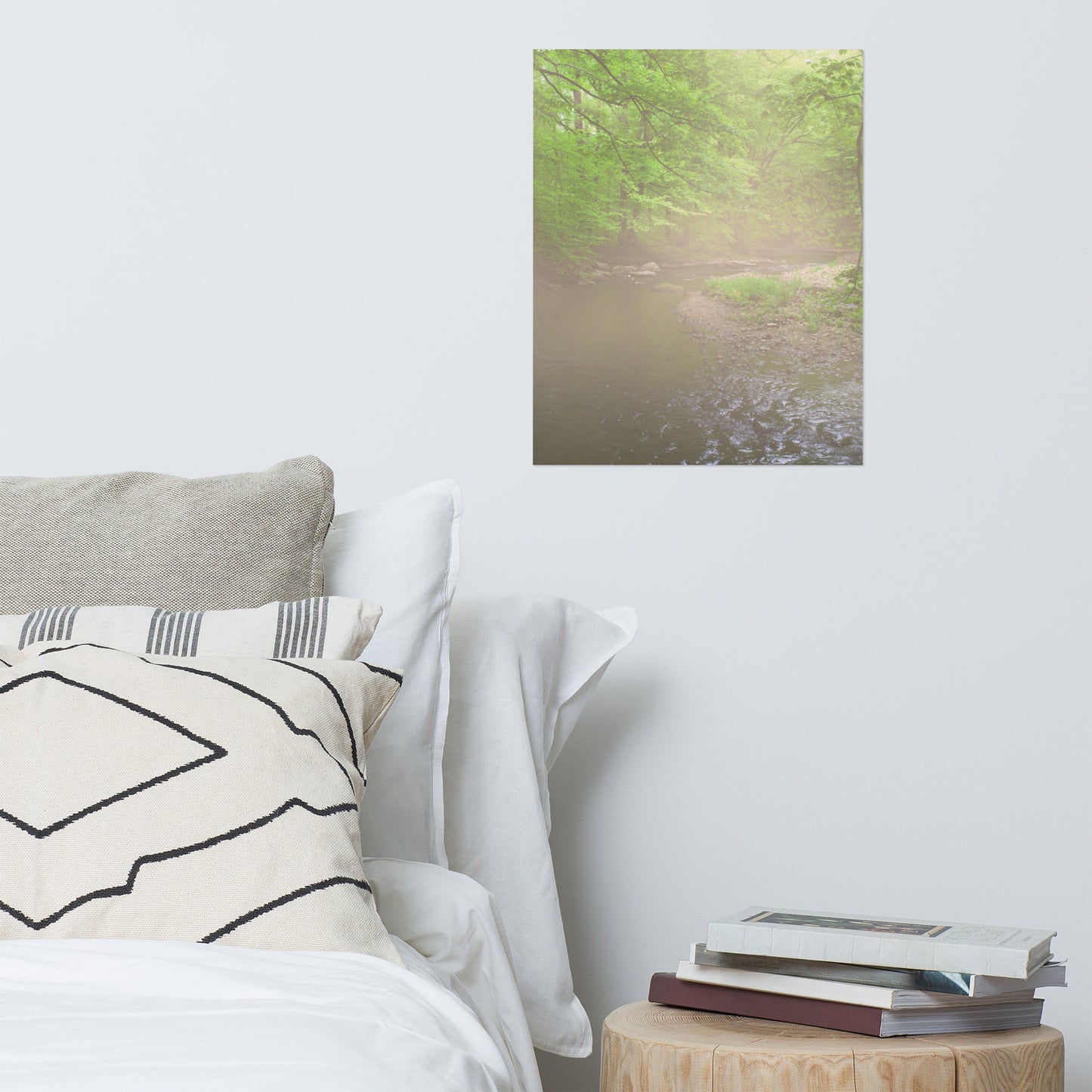 Early Morning Fog on the River Rustic Landscape Photo Loose Wall Art Print