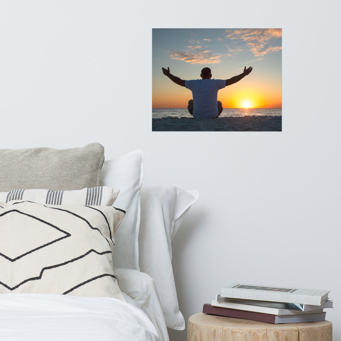 Embrace The Light Sunset Coastal Landscape Photo Paper Poster