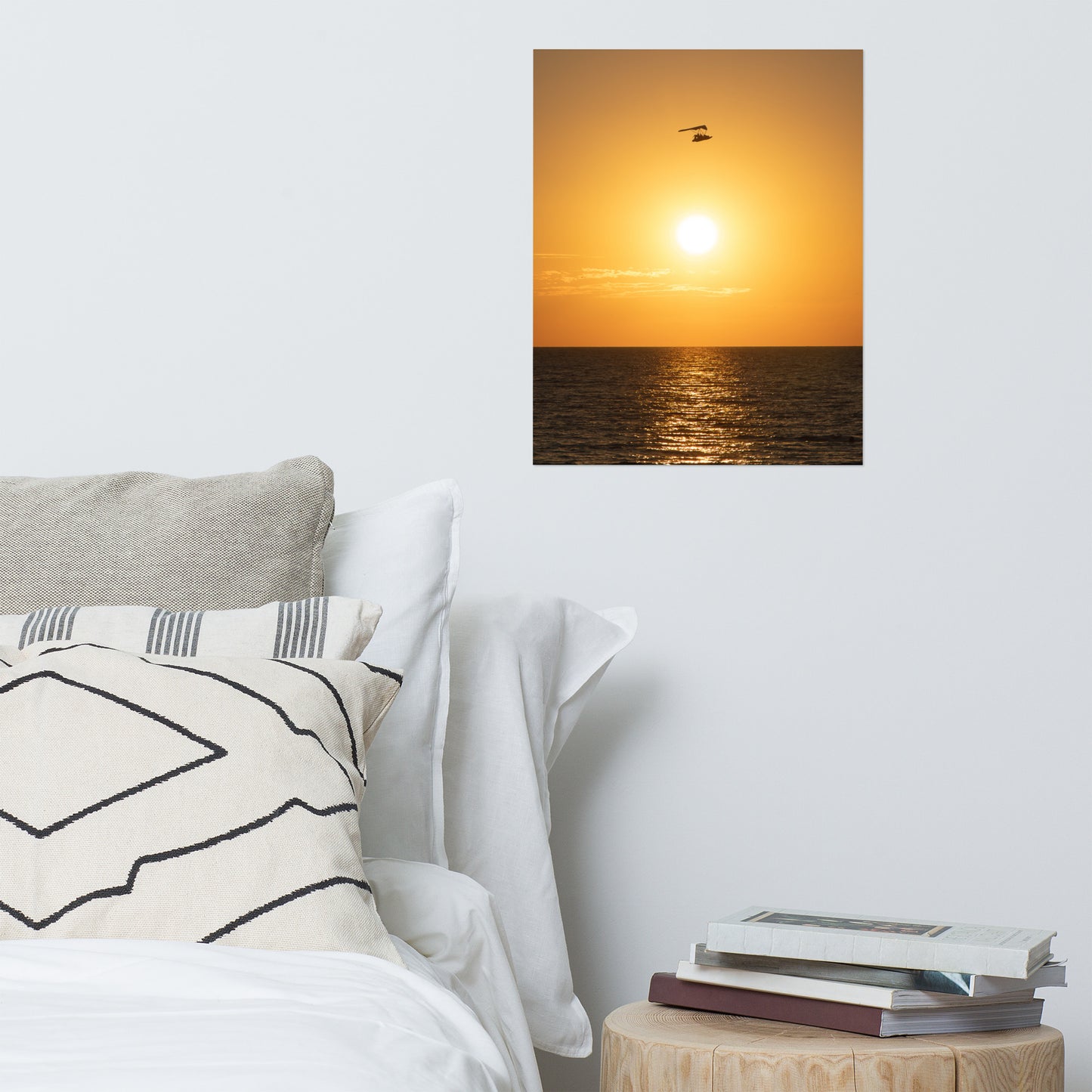 Flying High at Sunset Coastal Landscape Photo Paper Poster