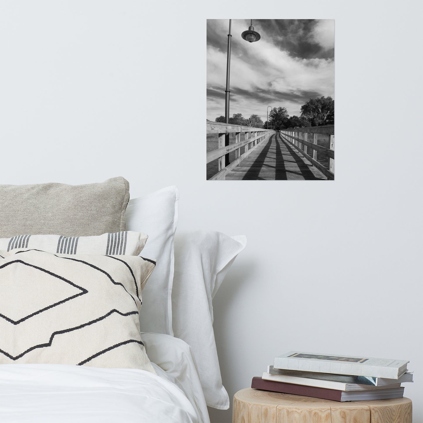 Follow the Lines Black and White Landscape Photo Loose Wall Art Print
