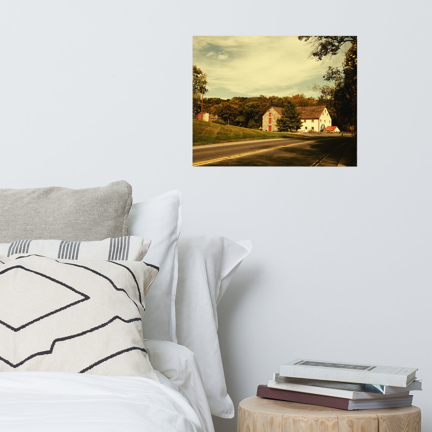 Greenbank Mill Summer Colorized Rustic Architectural Farmhouse Style Landscape Photo Loose Wall Art Prints