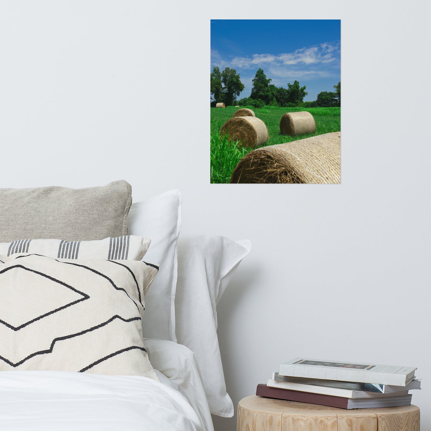 Hay Whatcha Doin' in the Field Rustic Farmhouse Style Landscape Photo Loose Wall Art Print