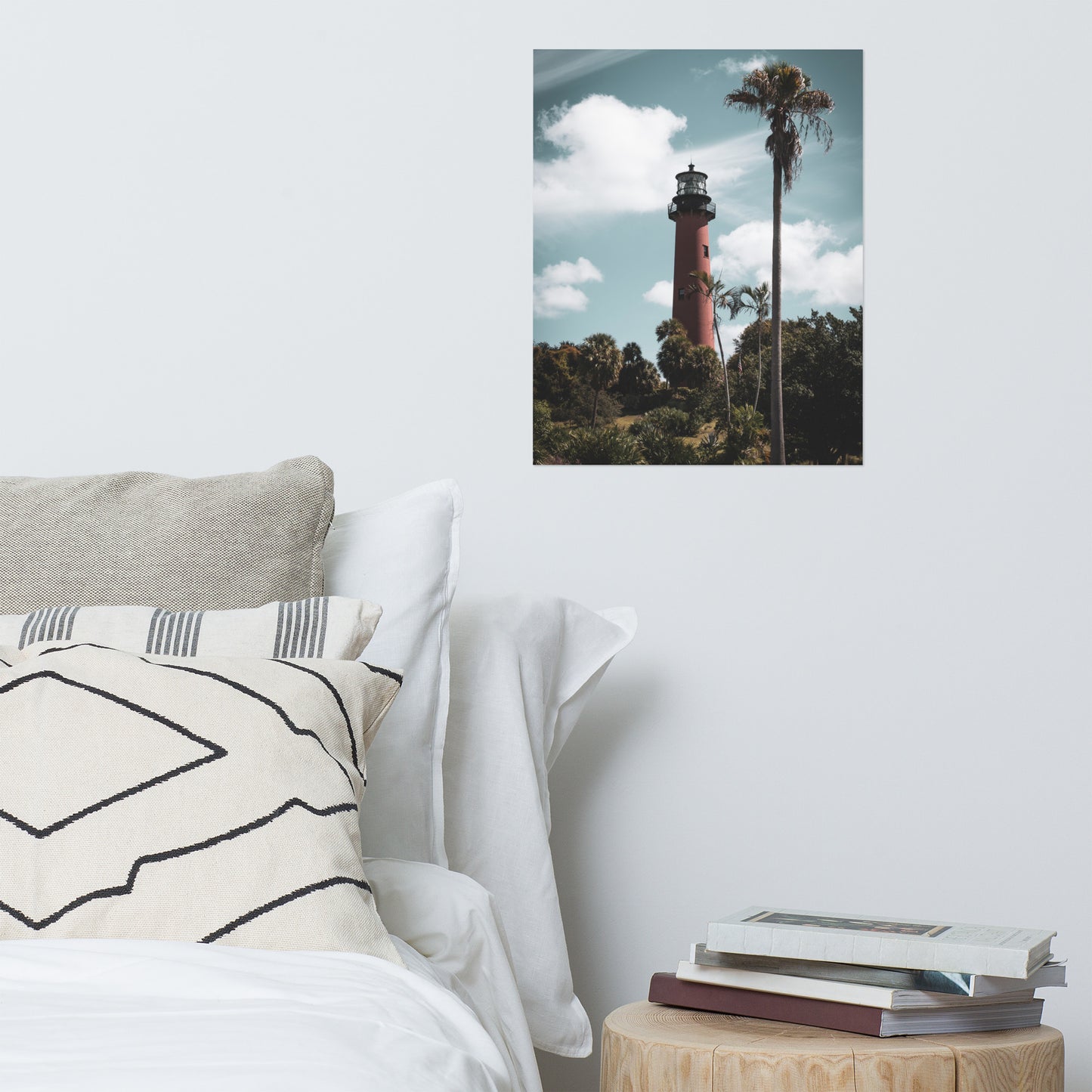 Jupiter Lighthouse Colorized Coastal Architectural Landscape Photo Loose Art print