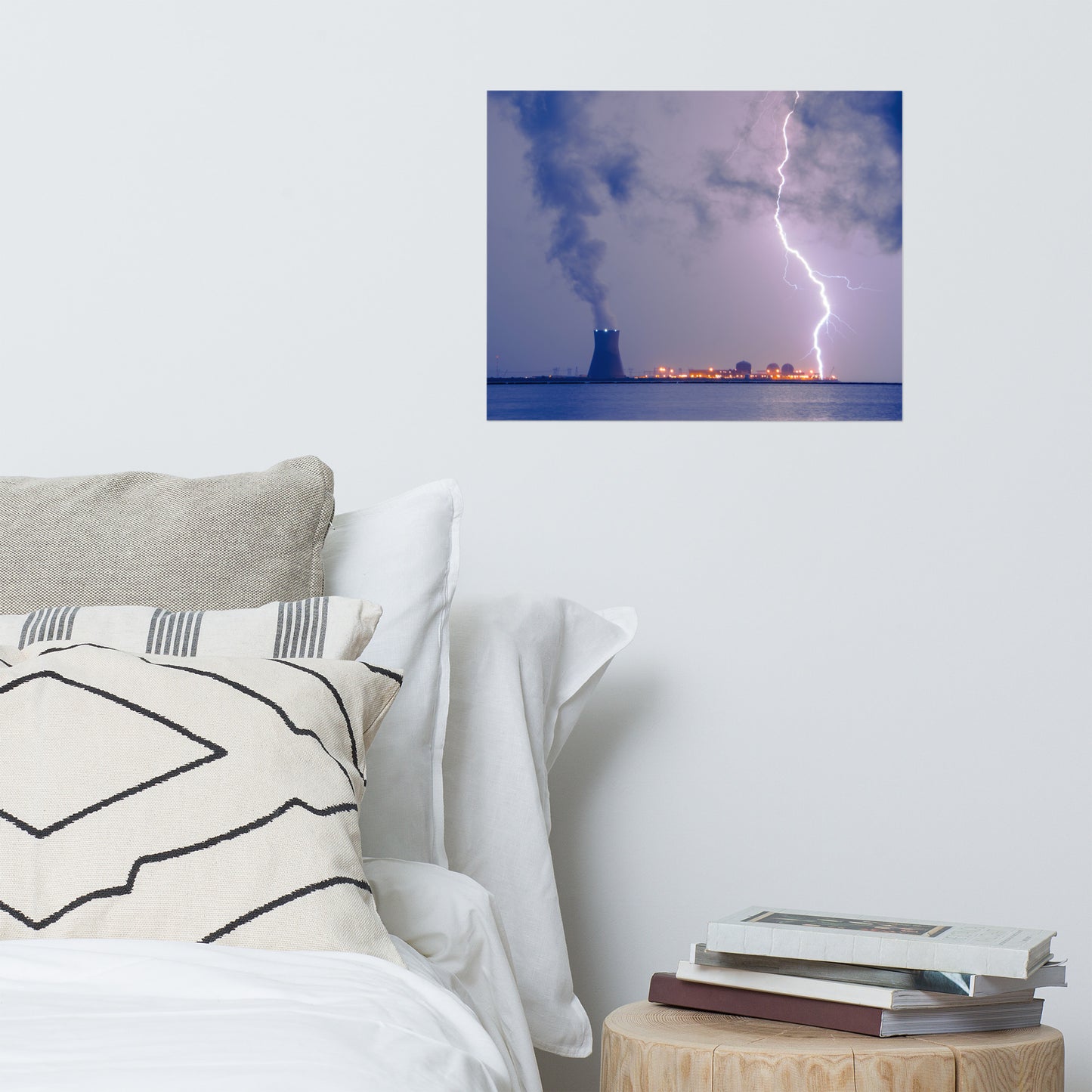 Lightning And Salem Power Plant 2 Urban Landscape Loose Unframed Wall Art Prints