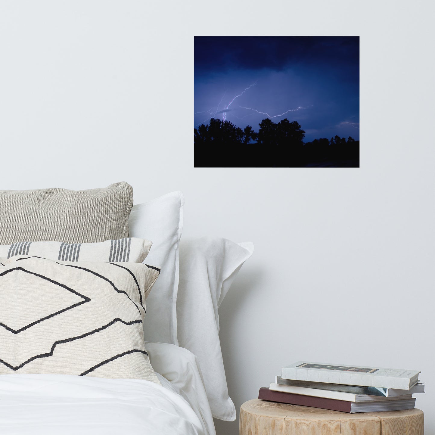 Lightning Over The Valley Rustic Farmhouse Style Nature Landscape Photo Loose Unframed Wall Art Prints