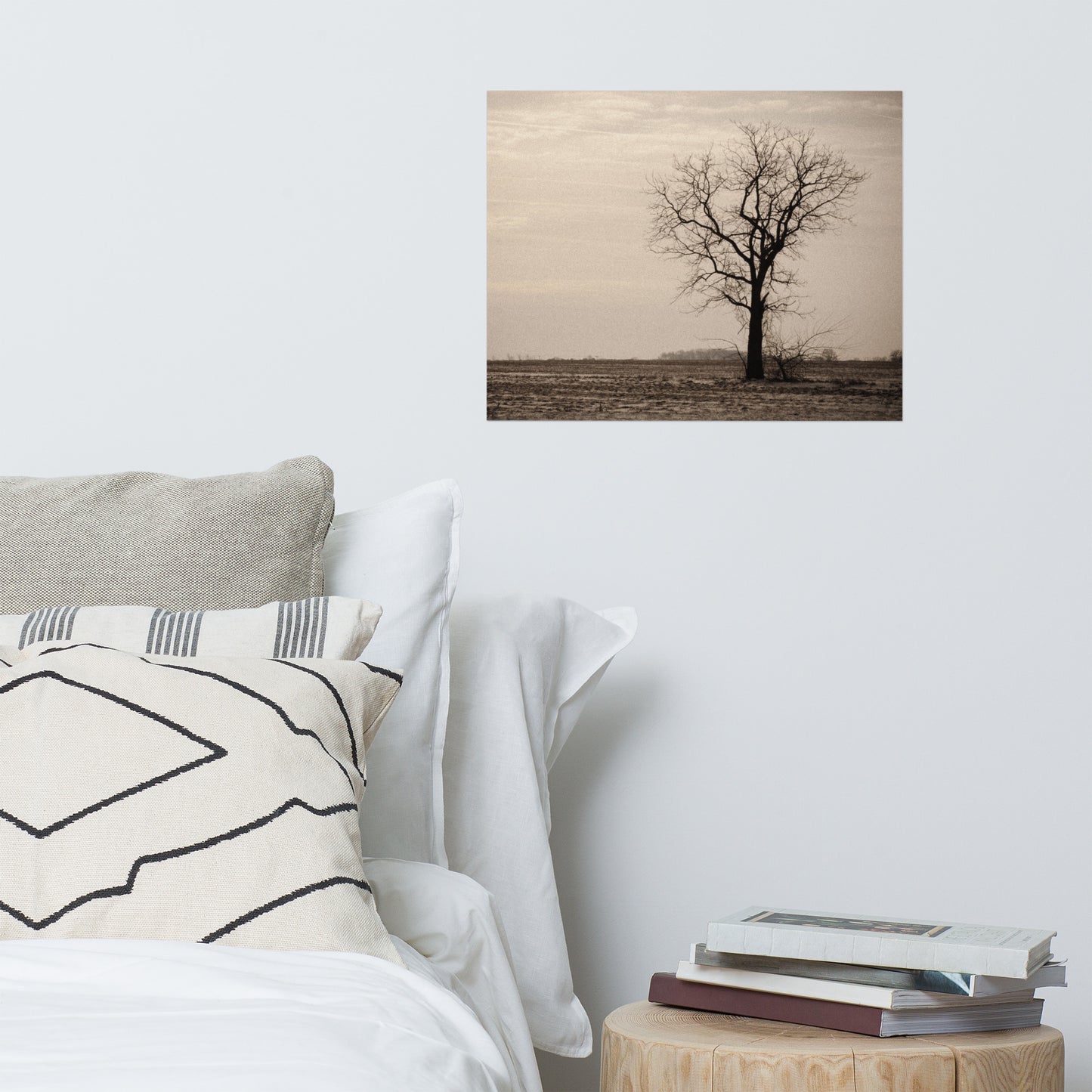 Lonely Tree Rustic Farmhouse Style Abstract Landscape Photo Loose Wall Art Prints