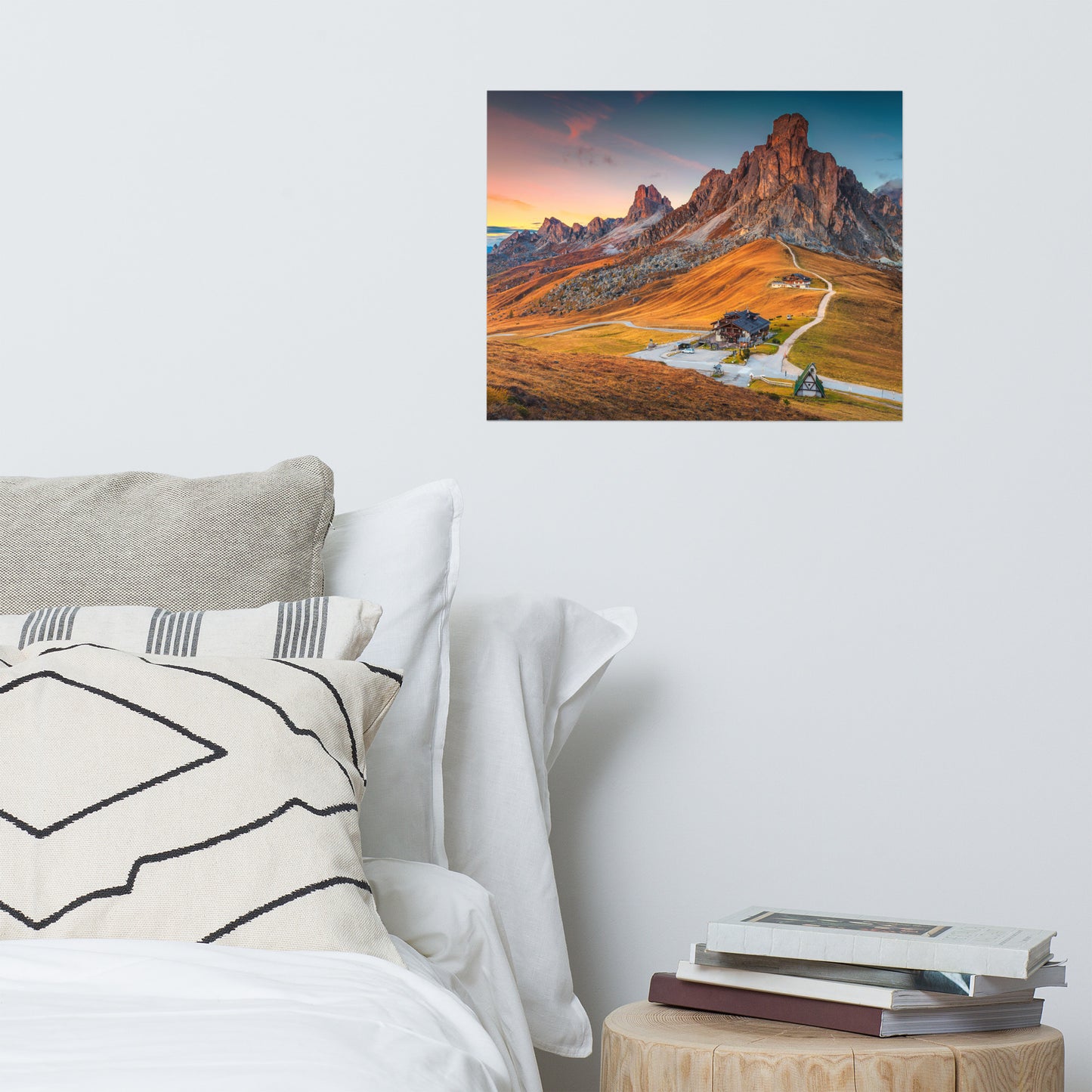 Majestic Sunset and Alpine Mountain Pass Rustic Farmhouse Style Landscape Photo Loose Wall Art Prints