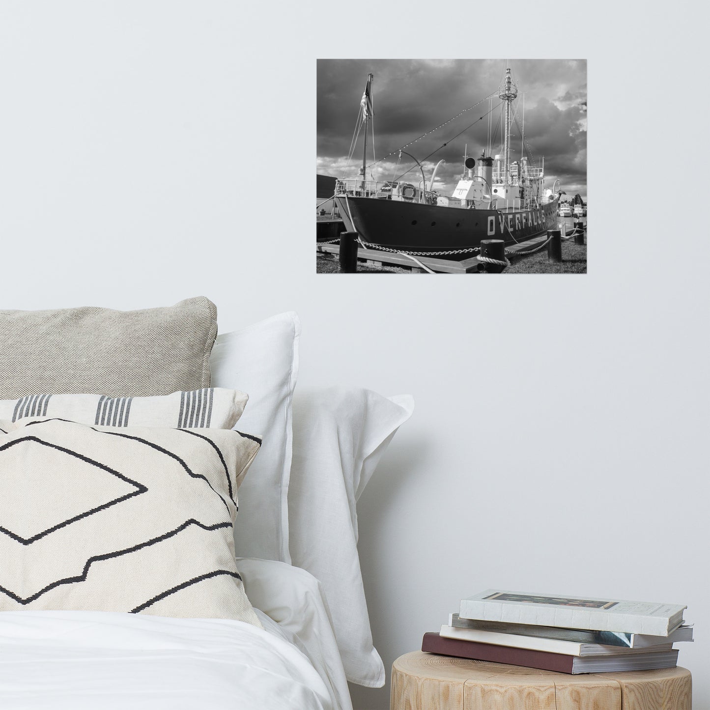 Overfalls Lightship Black and White Landscape Photo Loose Wall Art Prints